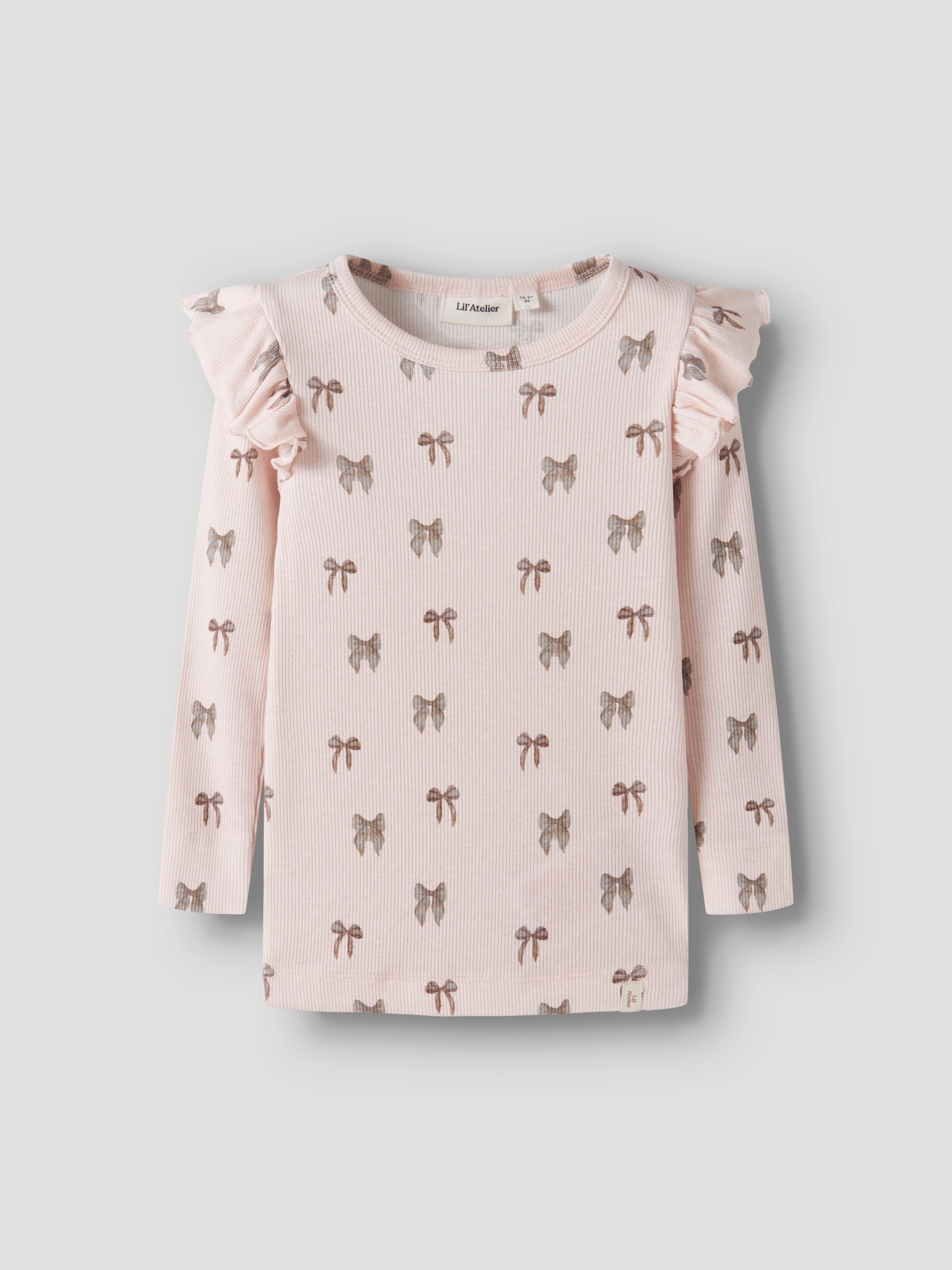 Lil' Atelier T-shirt à manches longues »NMFGAVO EKO LS SLIM TOP LIL NOOS« avec volants, jersey côtelé doux, coupe slim