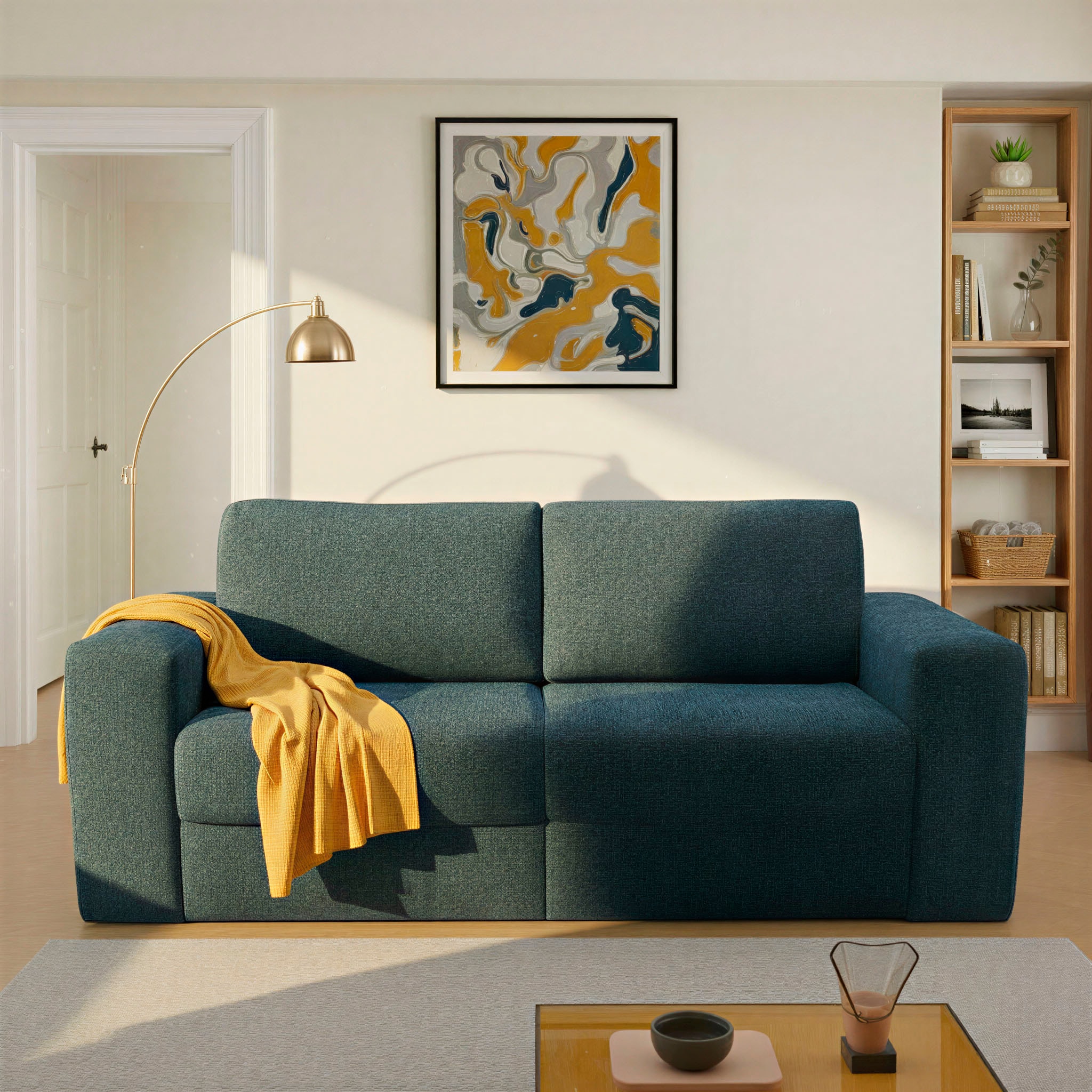 DOMO collection 2-places »Nerio, 207 cm breit, minimalistisch, modern, formatabile Polsterung« Ausziehbar, Schlaffunktion