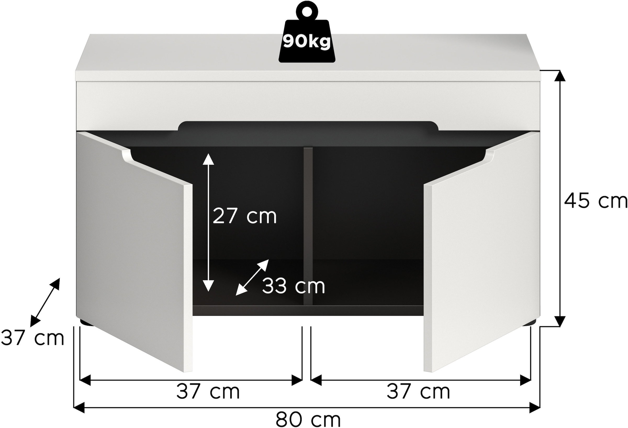 Home affaire Banc »REHAT, TOPSELLER!, Breite 80cm, 2 Türen, 2 Fächer« in verschiedenen Farben erhältlich,  Garderobenbank, Flurbank, Dielenbank, Bank mit Stauraum, Bank