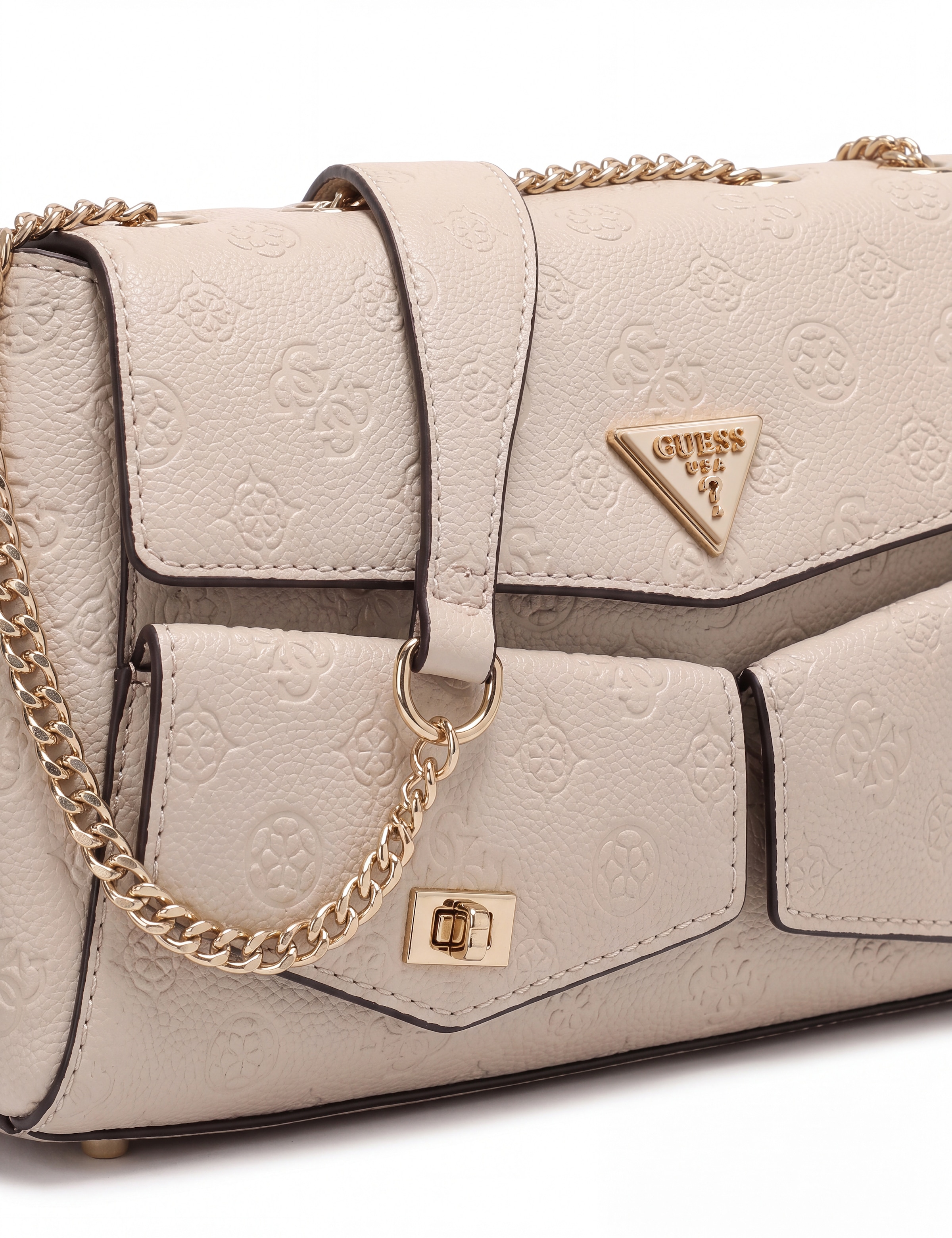 Guess Umhängetasche »BLAKE CNVRTBL XBODY FLAP« Damen Schultertasche, Handtasche mit abnehmbarer Umhängekette