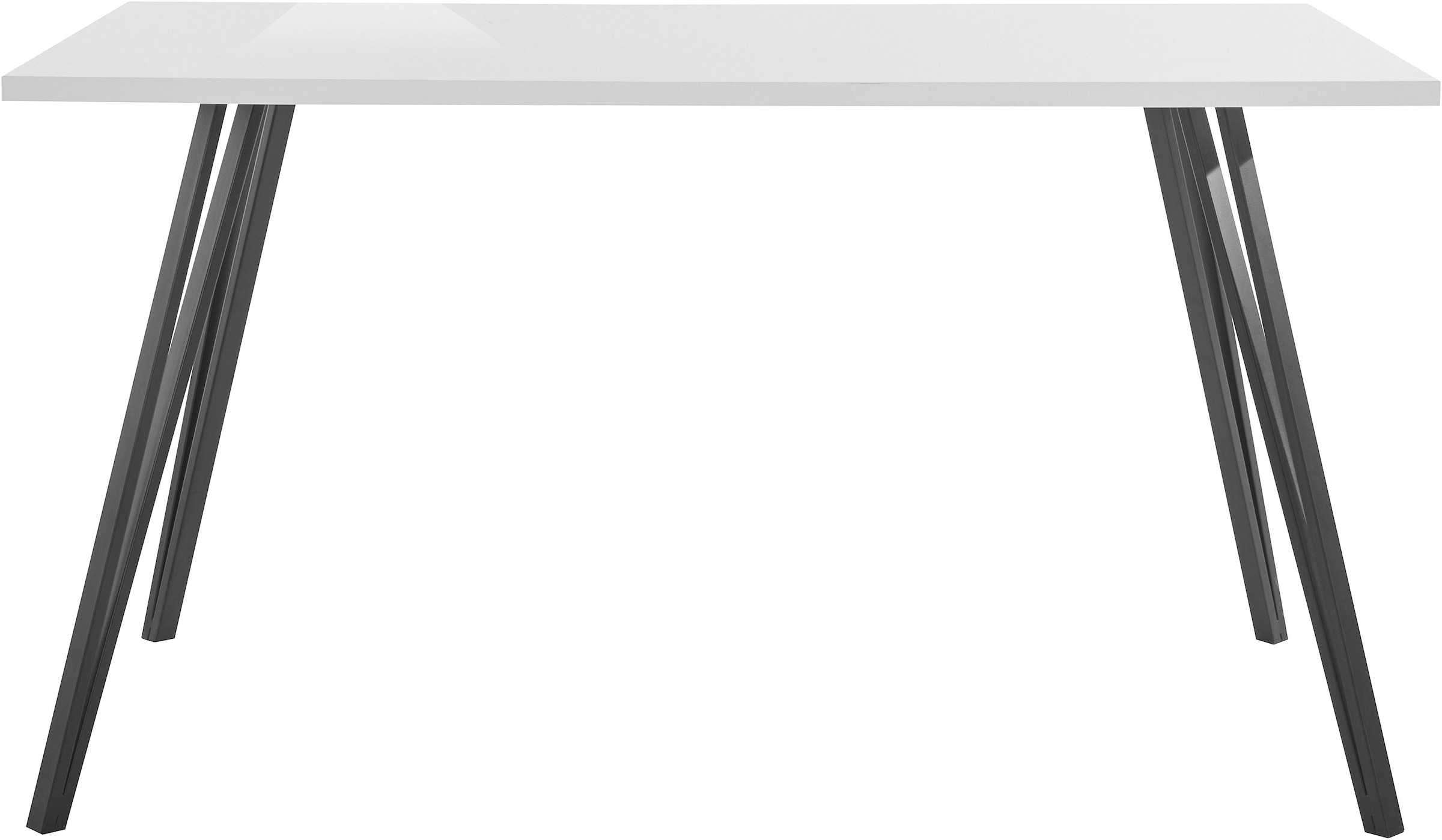 HELA Esstisch »JENN« 1 Stk. tlg. Hochglanz Weiss lackiert; Tischplatte fest; Gestell V-förmig