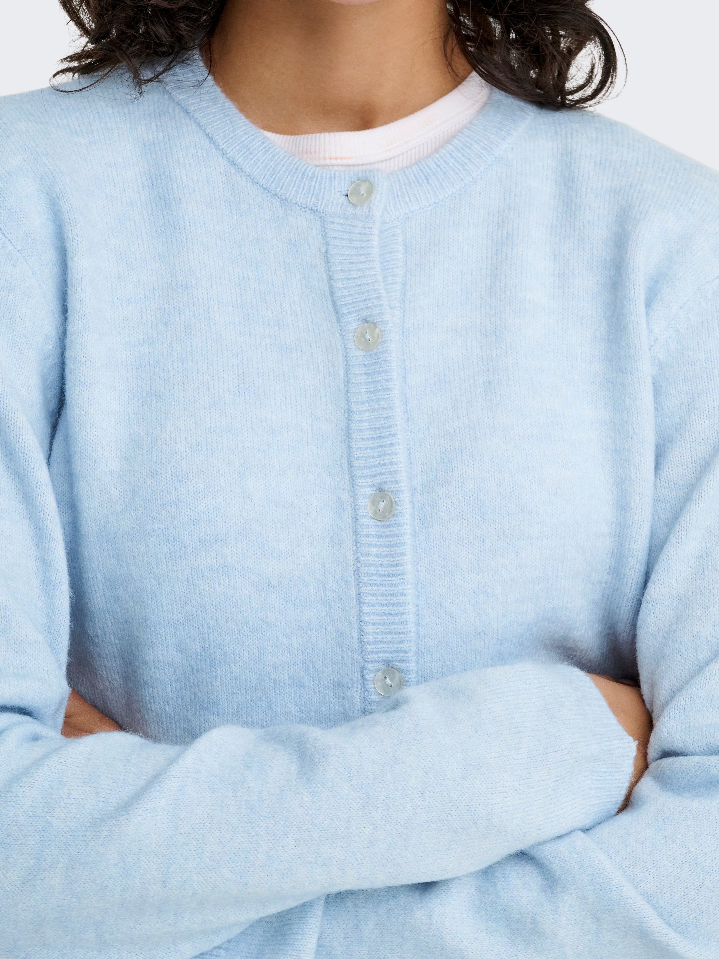 ONLY Strickjacke »ONLSIMONI L/S O-NECK CARDIGAN KNT NOOS« Materialmix, relaxed fit