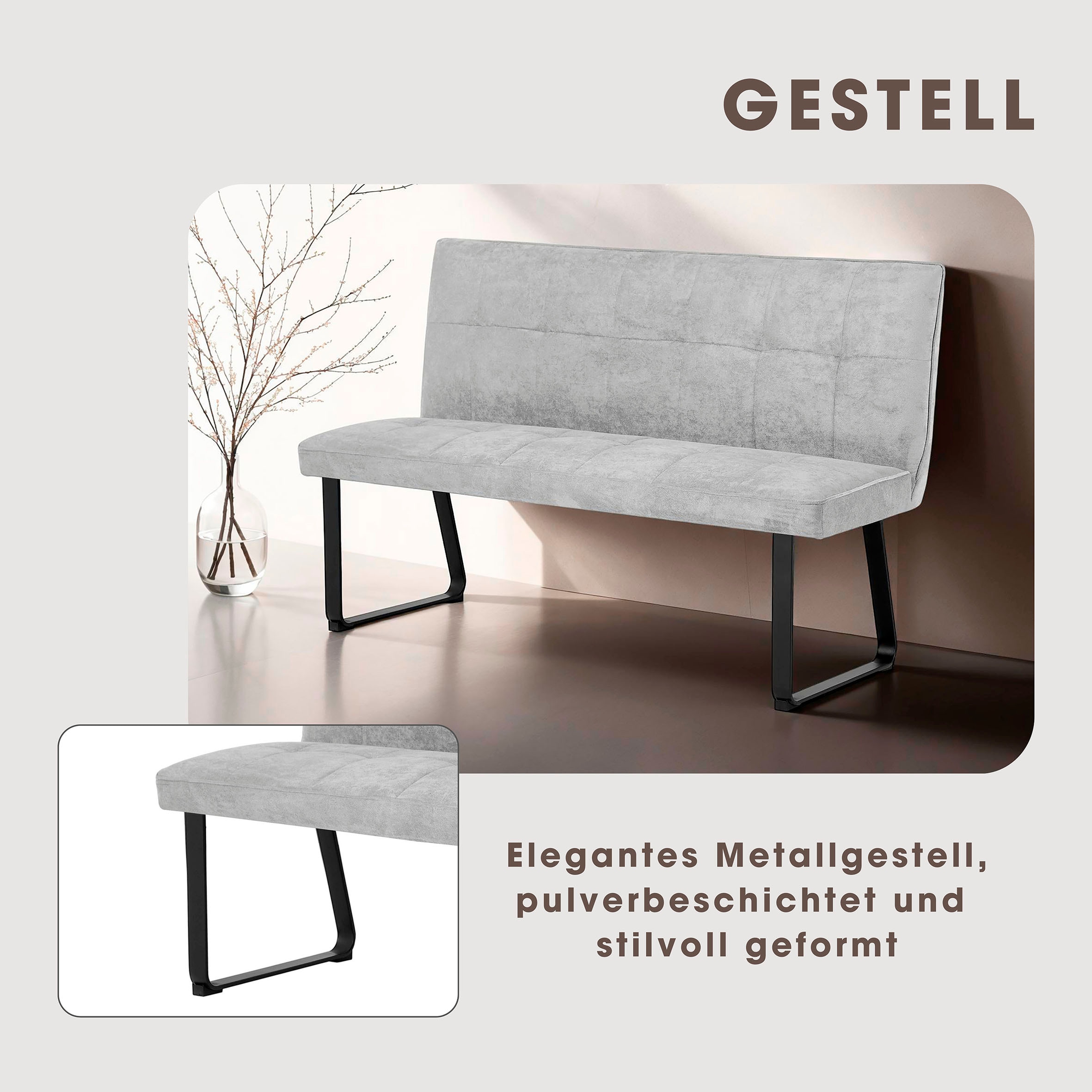 byLIVING Polsterbank »Talea« Breite 140 oder 160 cm, in verschiedenen Farben erhältlich