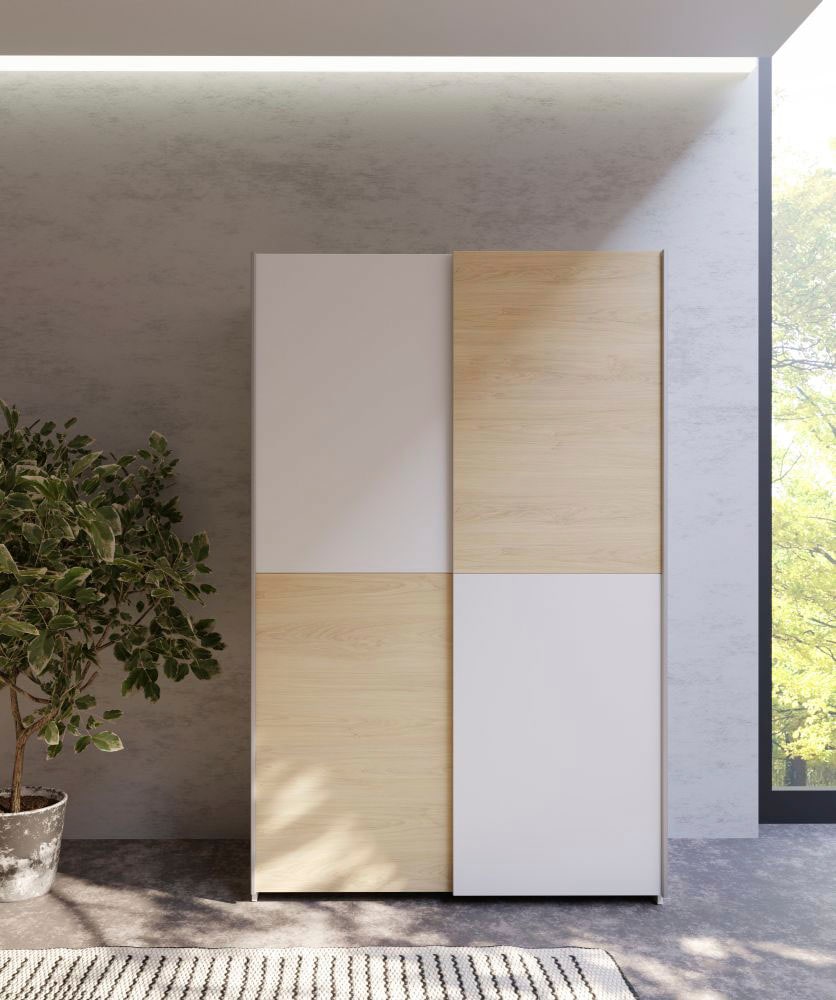 FORTE Schwebetürenschrank »2 Schiebetüren, Made in Europe, stabil und zeitlos« 5 Breiten: 120 -200cm, Höhe ca. 190cm,  in verschiedenen Farben und Breiten