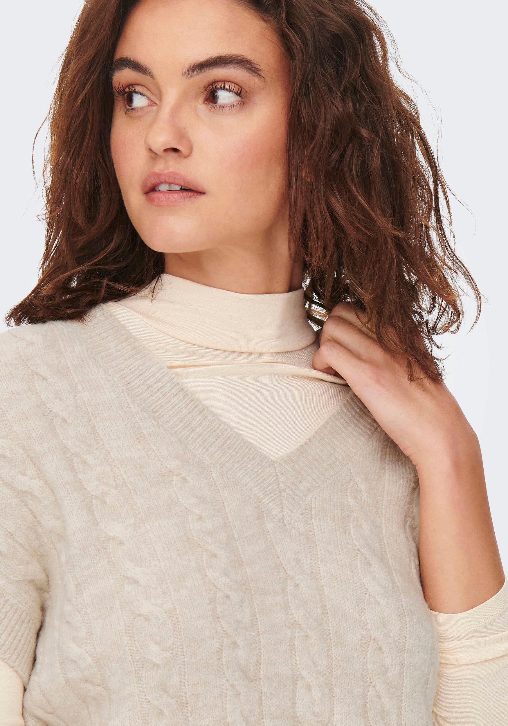 ONLY Pull à manches courtes »ONLMELODY VEST KNT« mélange de matériaux, coupe régulière