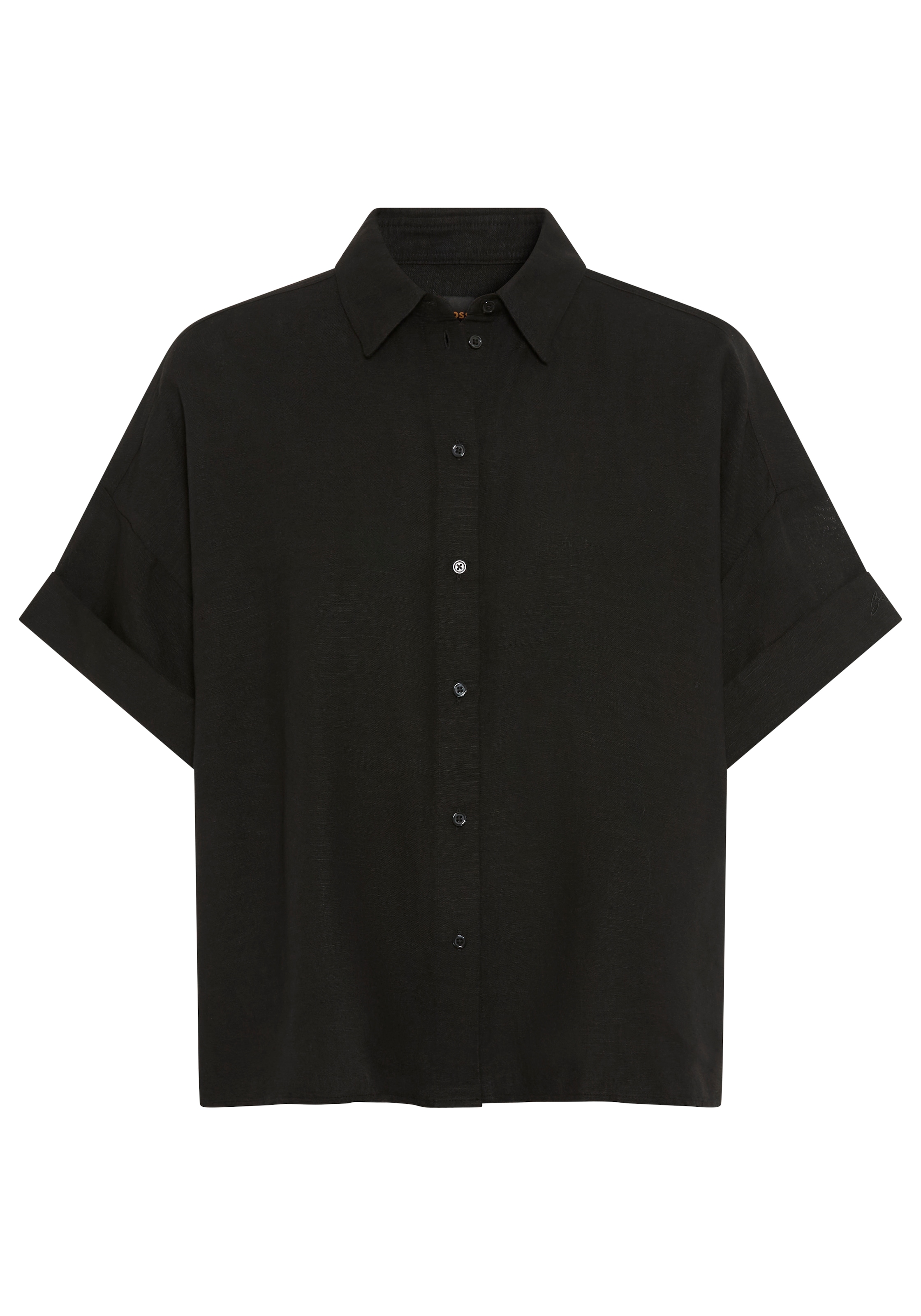 BOSS ORANGE Blouse chemise »Bisenas Premium Damenmode« mit Spitzkragen, Leinen-Mix