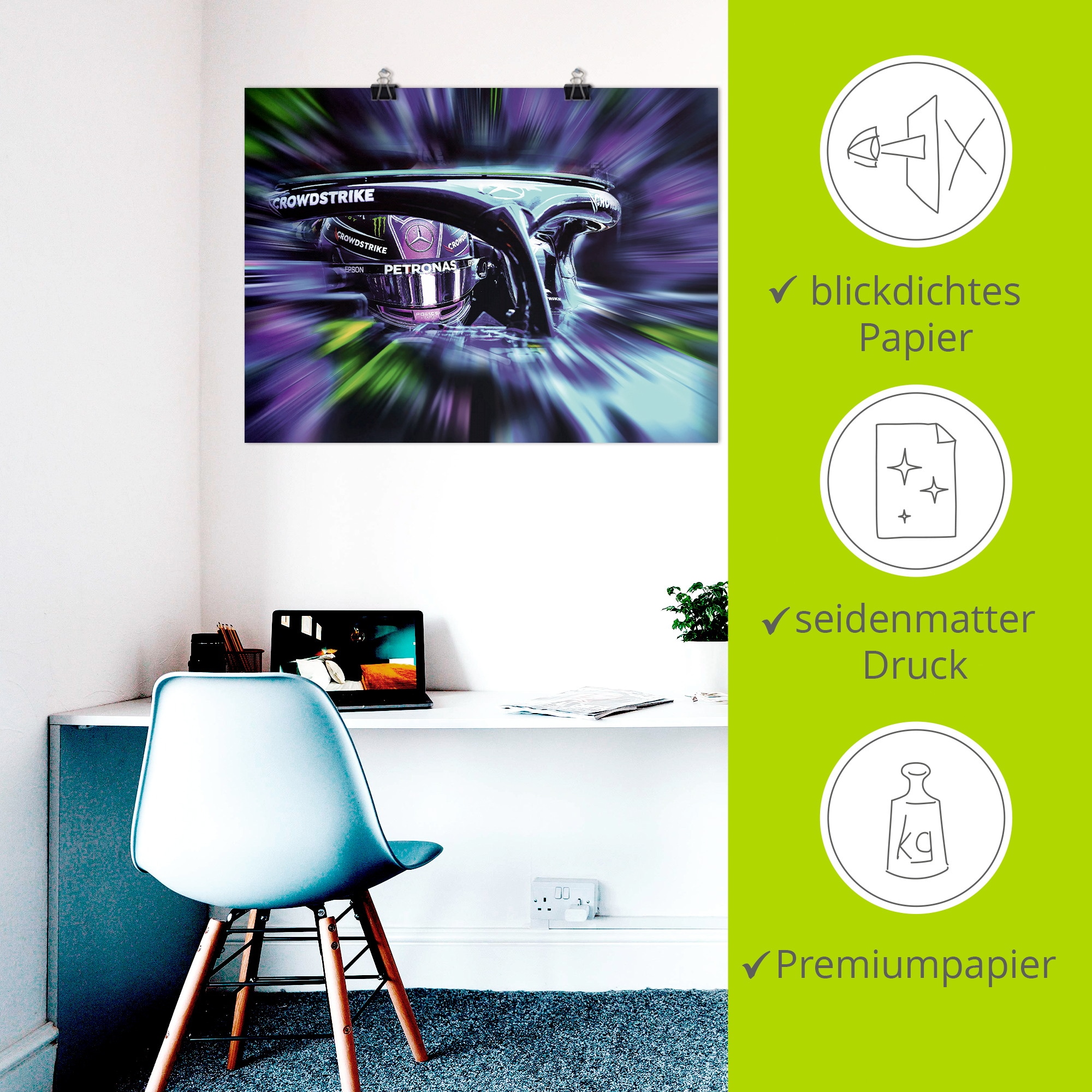 Artland Fresque murale »LH44 - Hamilton in kreativen Farben« 1 cuis tlg. als Alubild, Leinwandbild, Poster, Wandaufkleber in verschied. Grössen