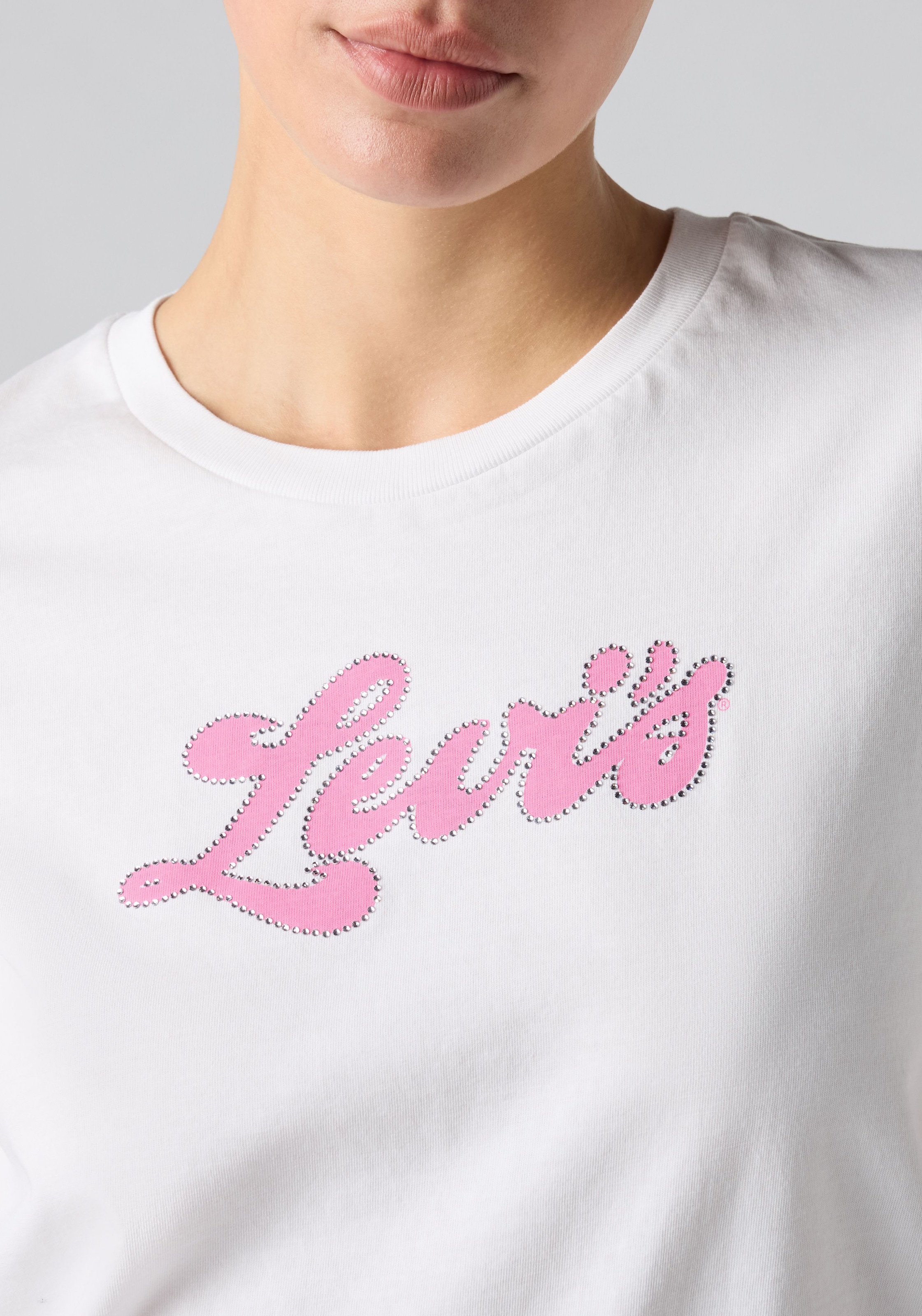 Levi's® Shirt à col rond »THE PERFECT TEE« avec logo en impression métallique holographique