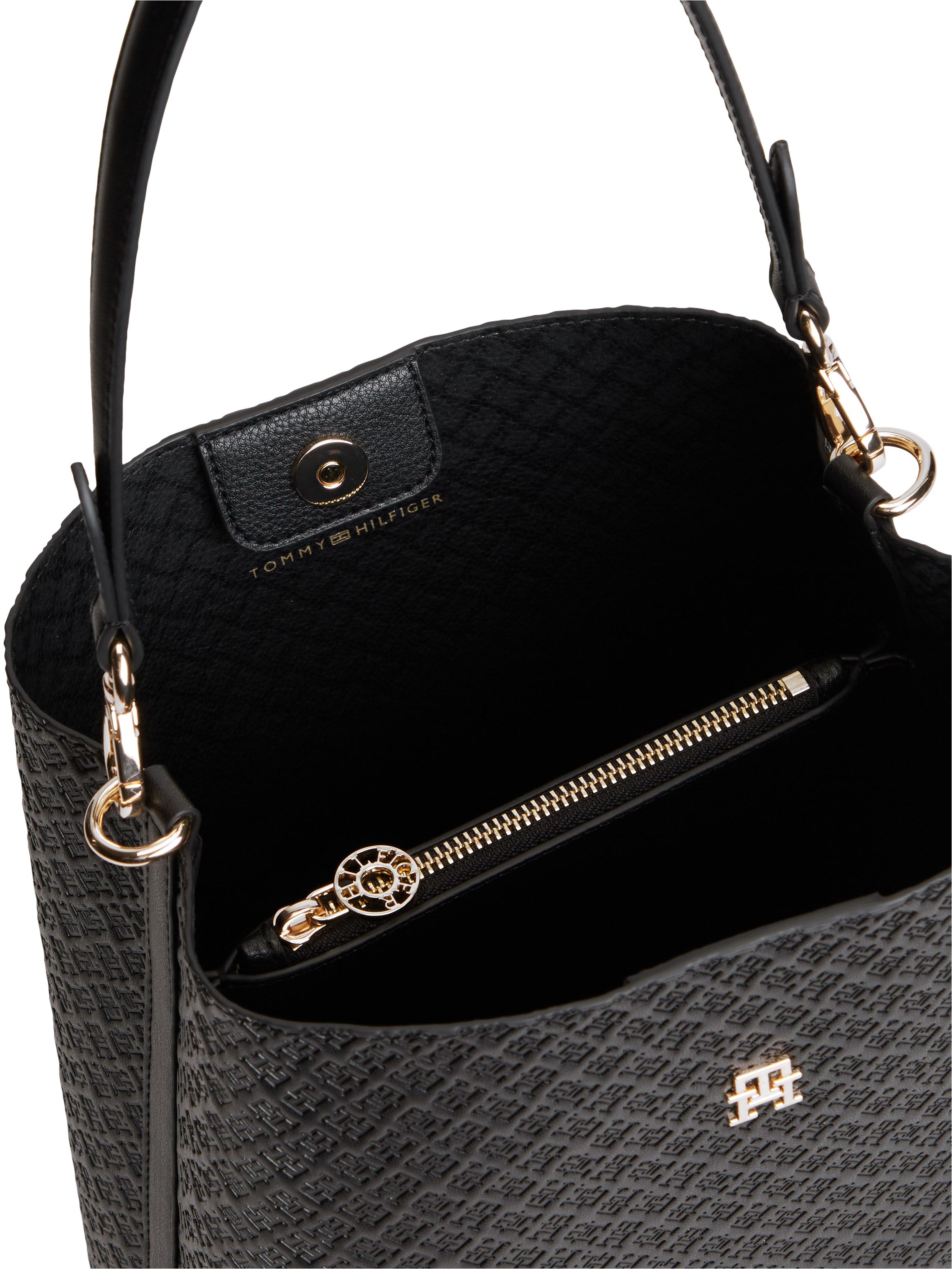 Tommy Hilfiger »TH ICON SHOULDER BAG MONO« Sac à main pour femmes, shopper avec élément orné TH doré