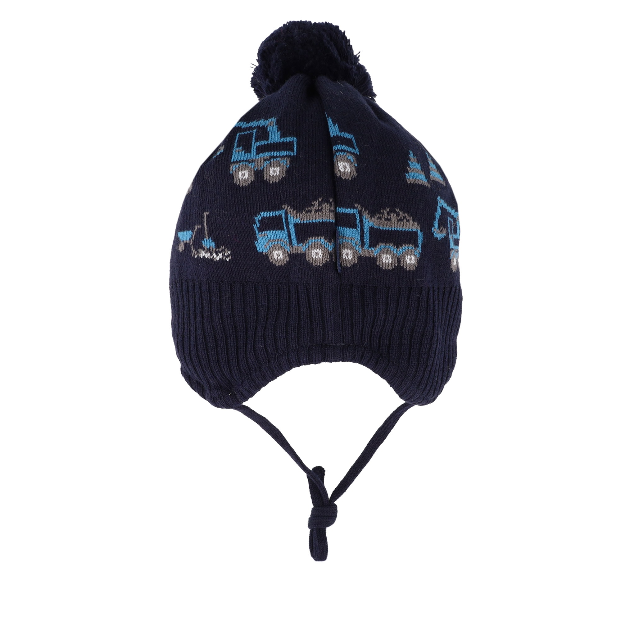 MAXIMO Bonnet tricoté coton, doublé, à nouer, pompons