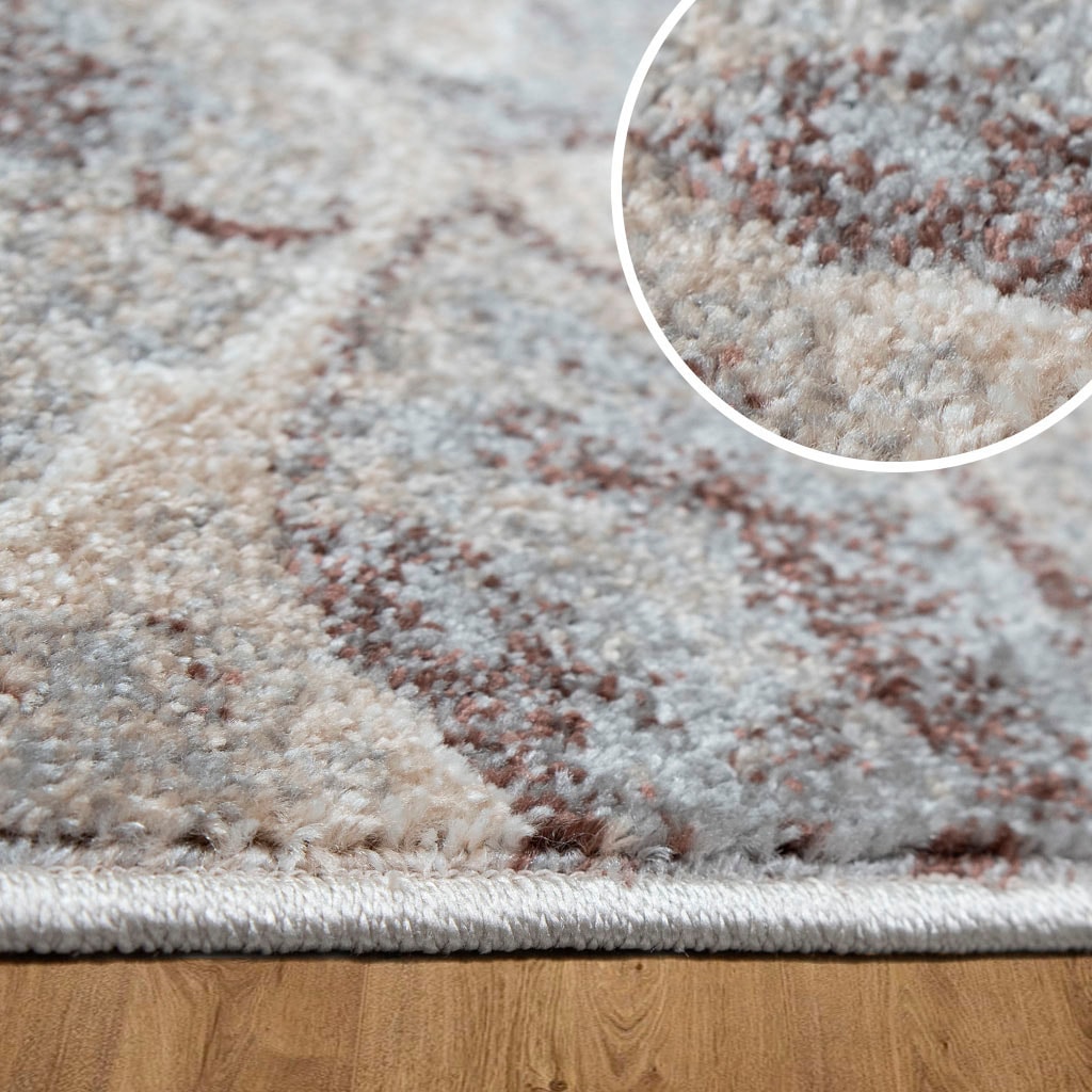 GOODproduct Teppich »Almrose« rechteckig 9 mm Höhe mit besonders weichem Flor, Blumen Muster, florales Design, Kurzflor
