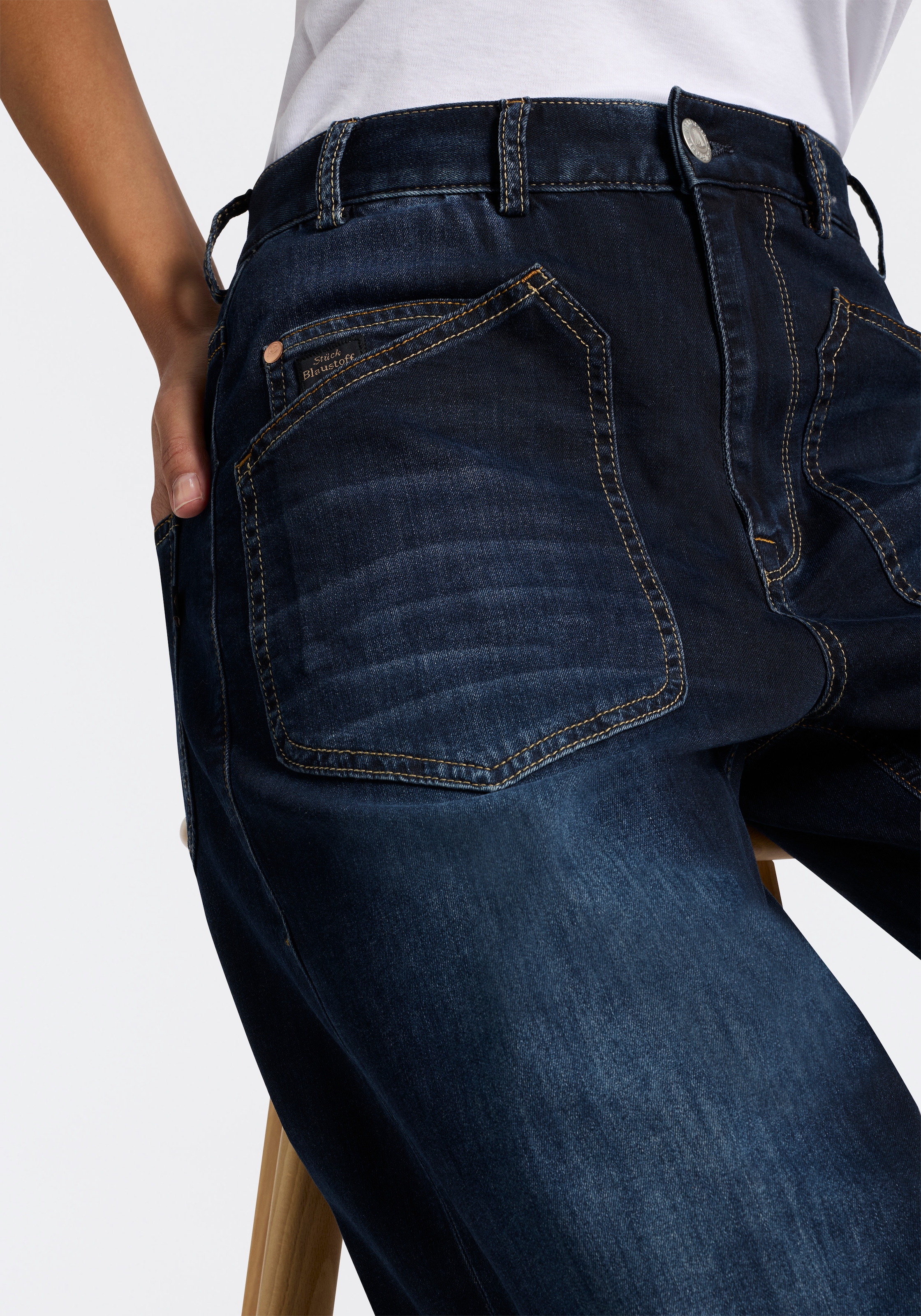 Herrlicher Jeans loose fit »Meryll Denim Light« forme O avec poches appliquées