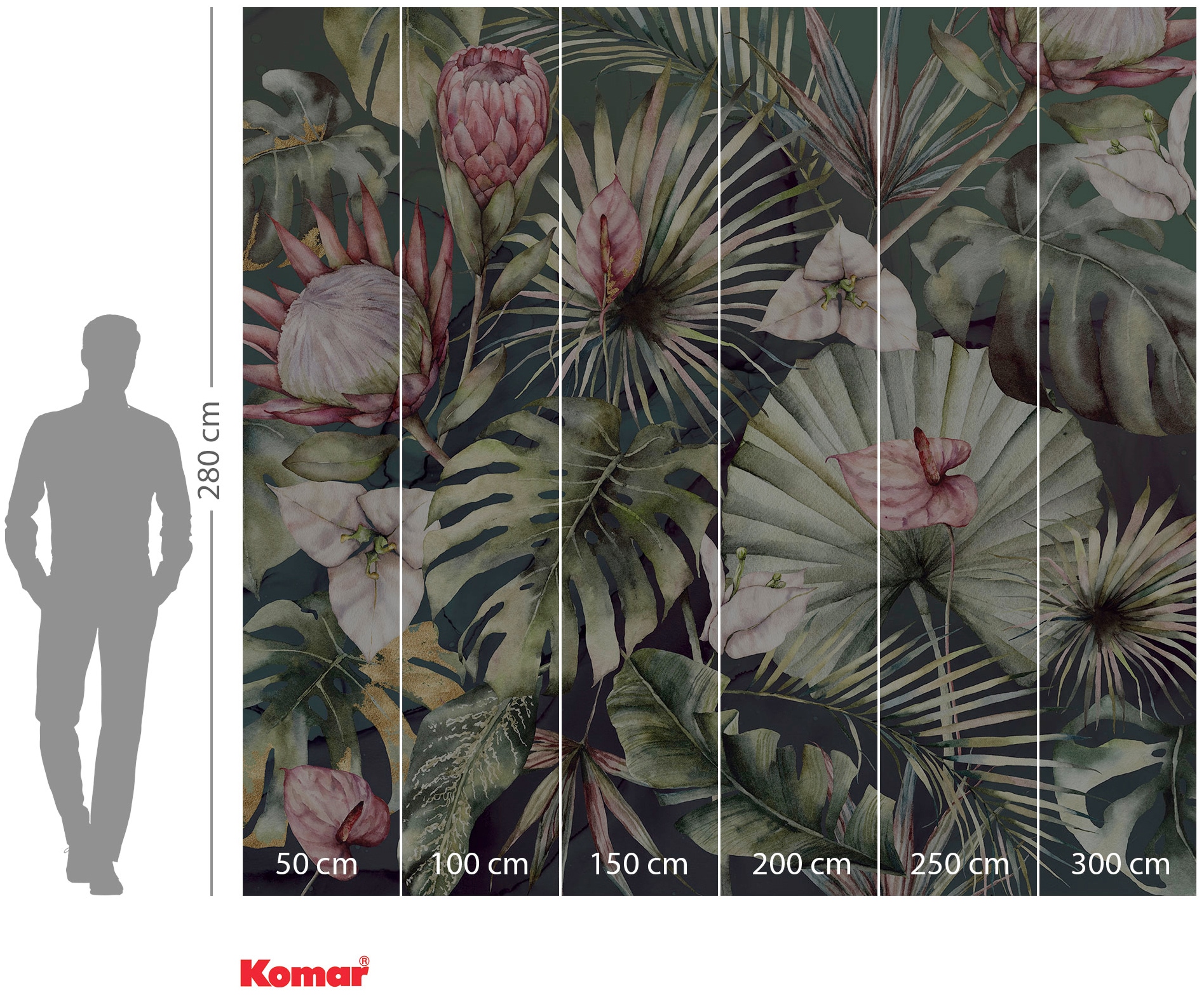 Komar Vliestapete »Digitaldruck Vlies -  Monsterawelt - Grösse 300 x 280 cm« bedruckt glatt Wohnzimmer, Schlafzimmer