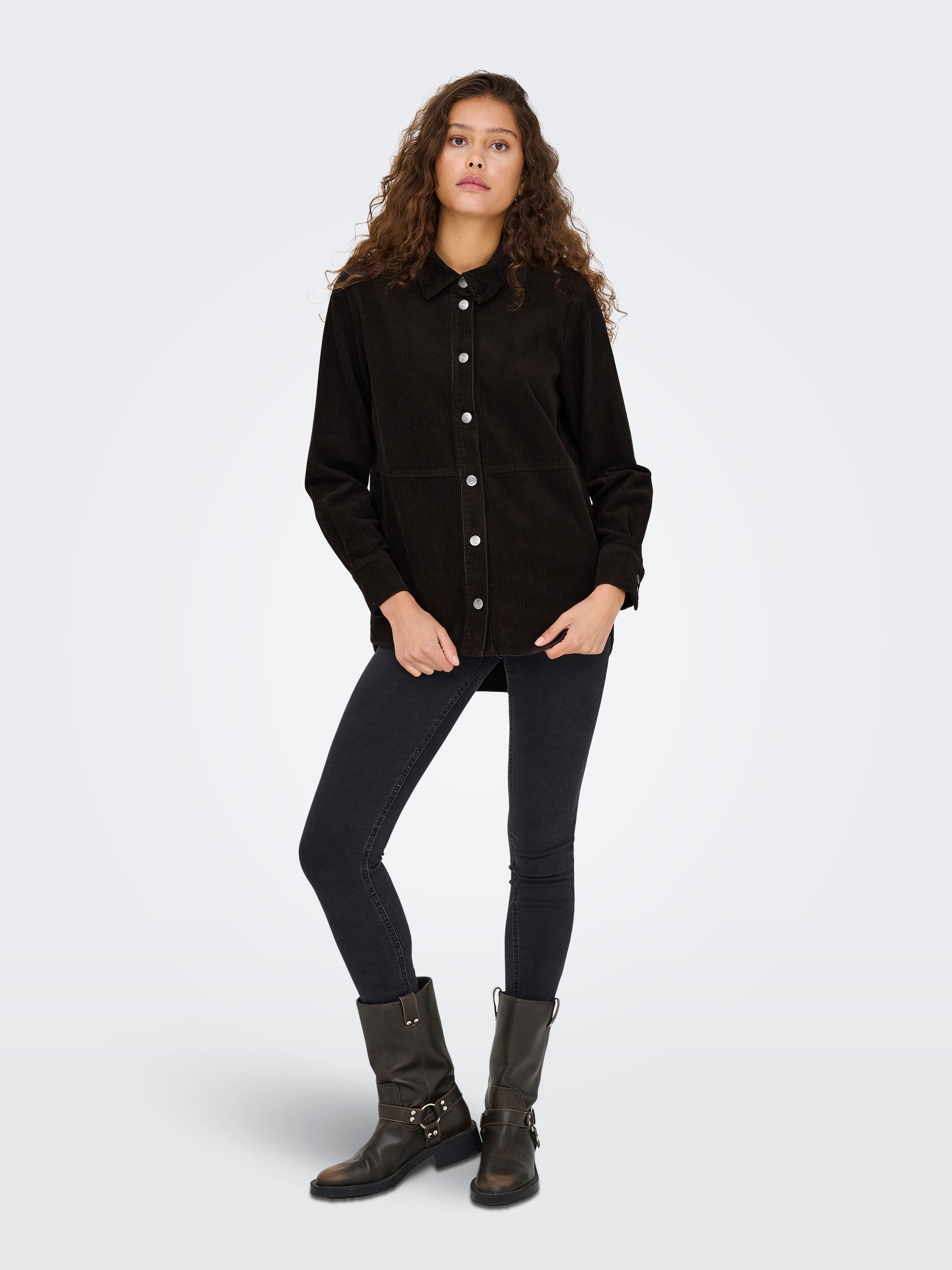 JDY Blouse chemise »JDYSHIRAZ L/S LONG SHIRT PNT NOOS« coton, coupe ample