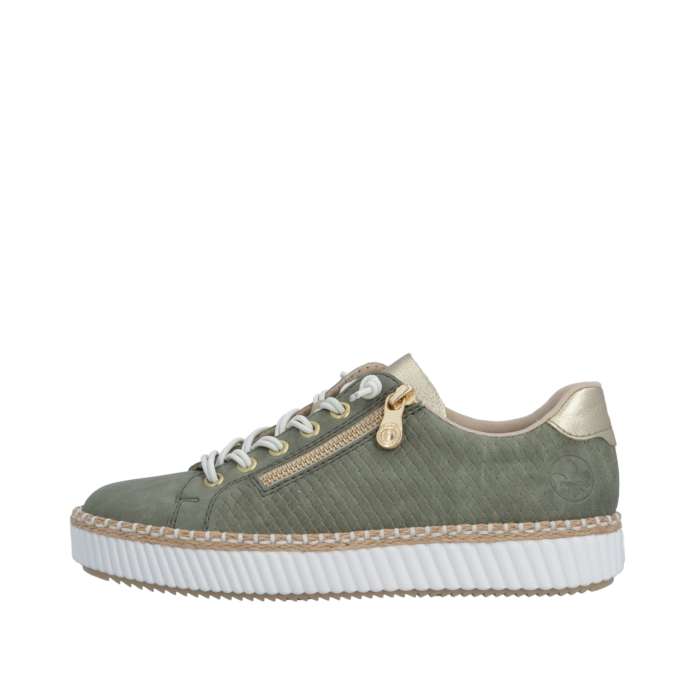 Rieker Sneaker  mit modischer Ziernaht, Freizeitschuh, Halbschuh, Schnürschuh