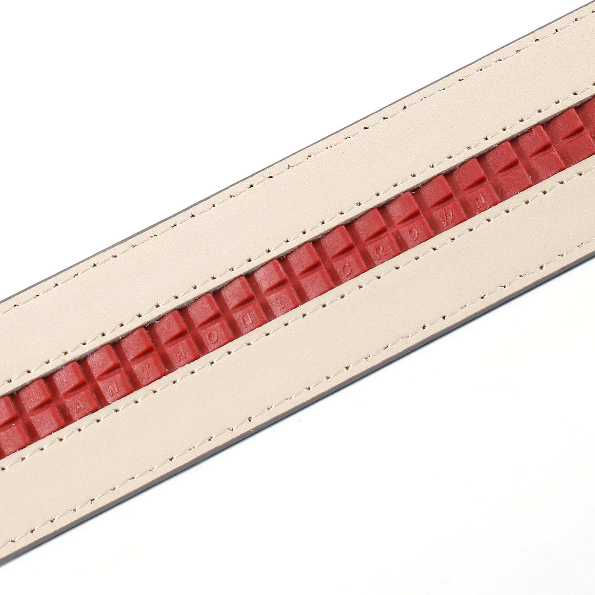 Anthoni Crown Ceinture en cuir avec boucle automatique argentée et gouvernail rotatif
