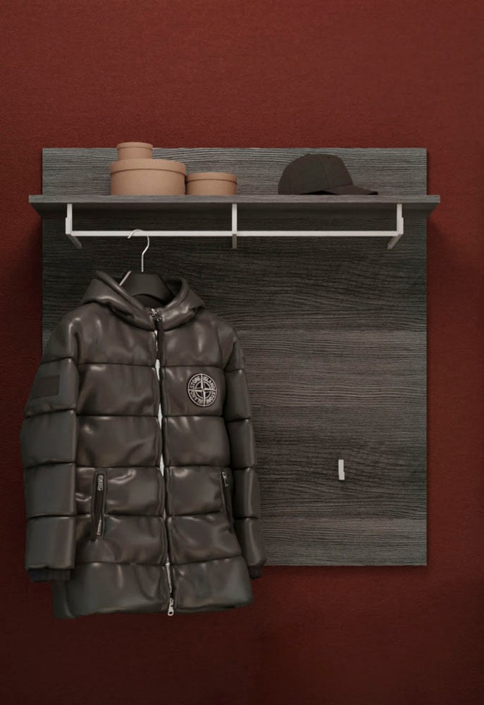 INOSIGN Panneau de vestiaire »SIENA, Breite 90 cm, 3 Haken, 1 Kleiderstange, 1 Ablageboden« 1 cuis tlg. Paneel , Wandbpaneel, Garderobe, Wandgarderobe