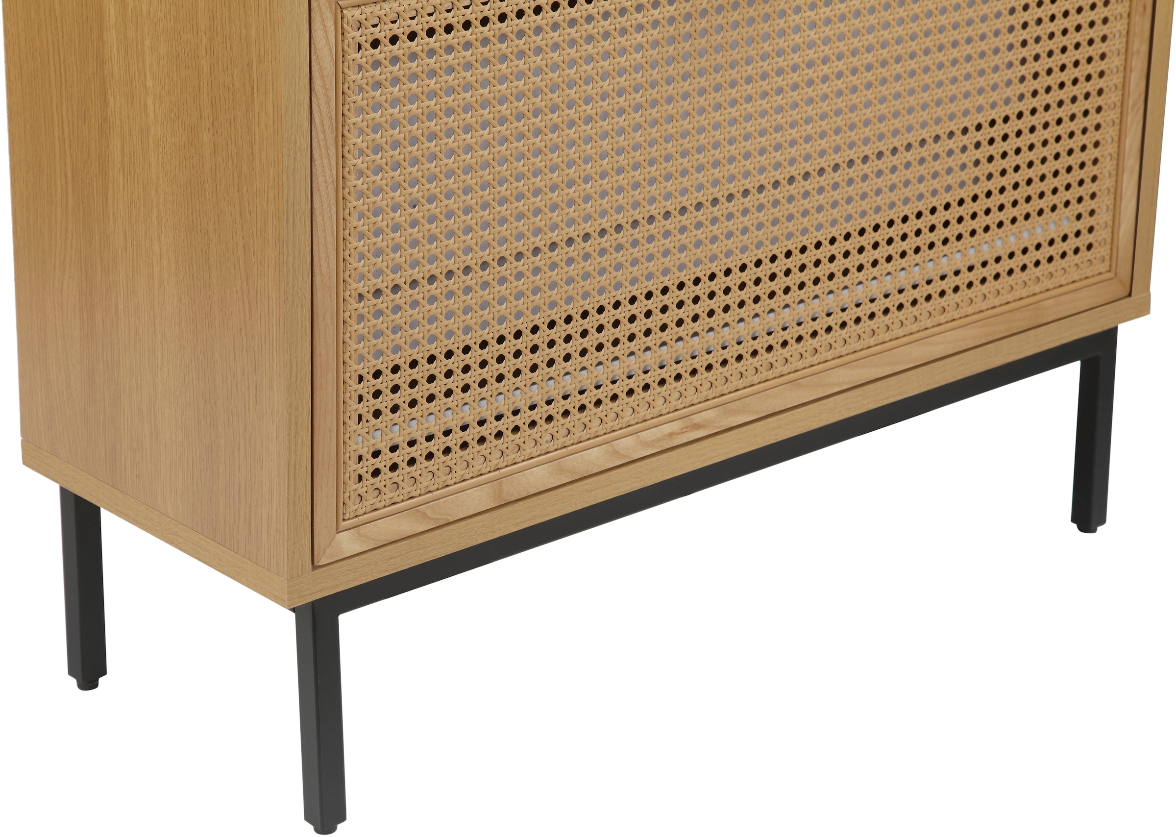 GOODproduct Armoire à chaussures »Feines« aus massiver Esche, Metallgestell mit Pulverbeschichtung, Breite 80 cm