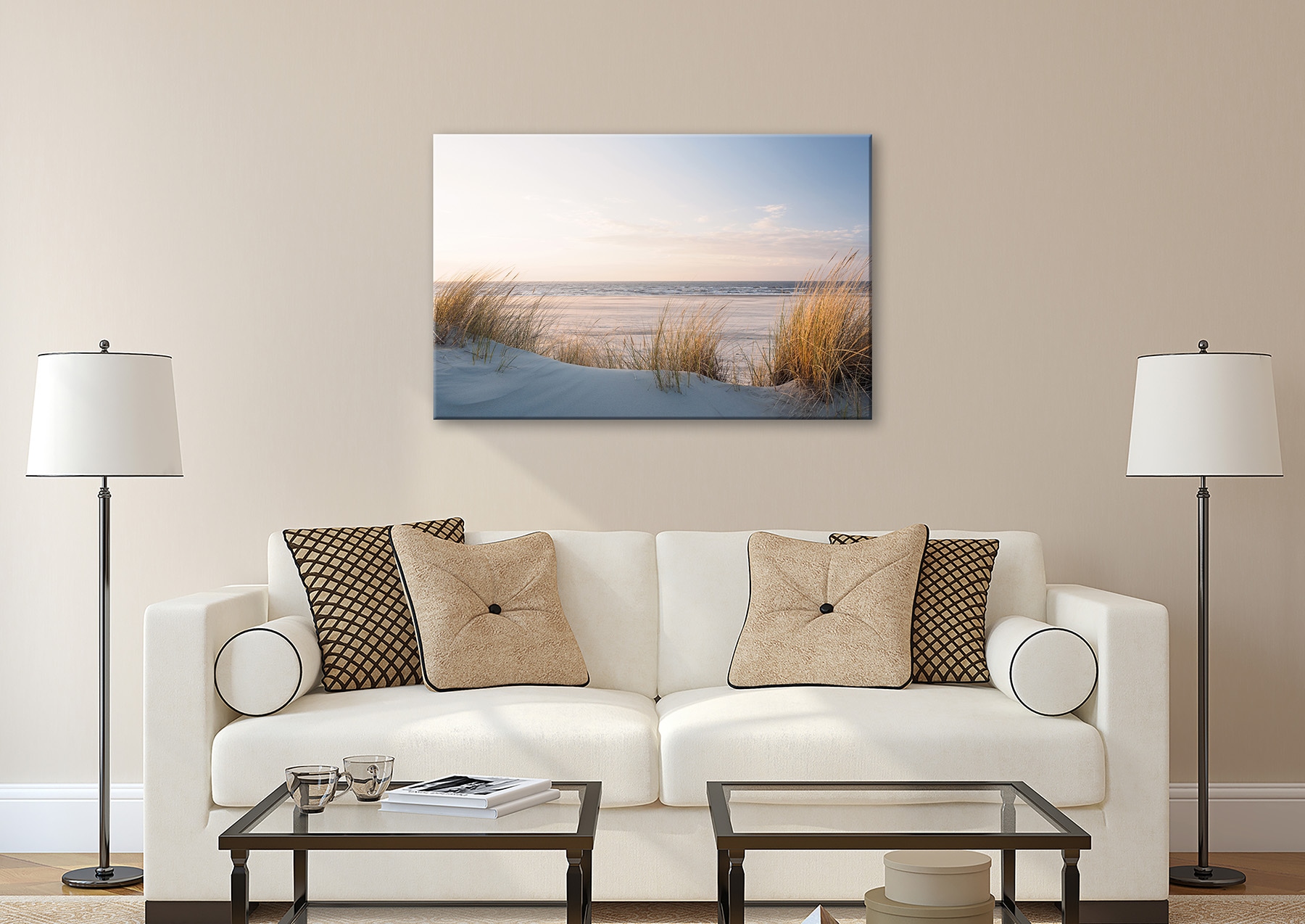 Bönninghoff Leinwandbild »Wandbild DÜNEN, STRAND UND MEER 78x118 cm – Leinwandbild Keilrahmen« Düne | Strand 1 Stk. tlg. auf Keilrahmen gespannt