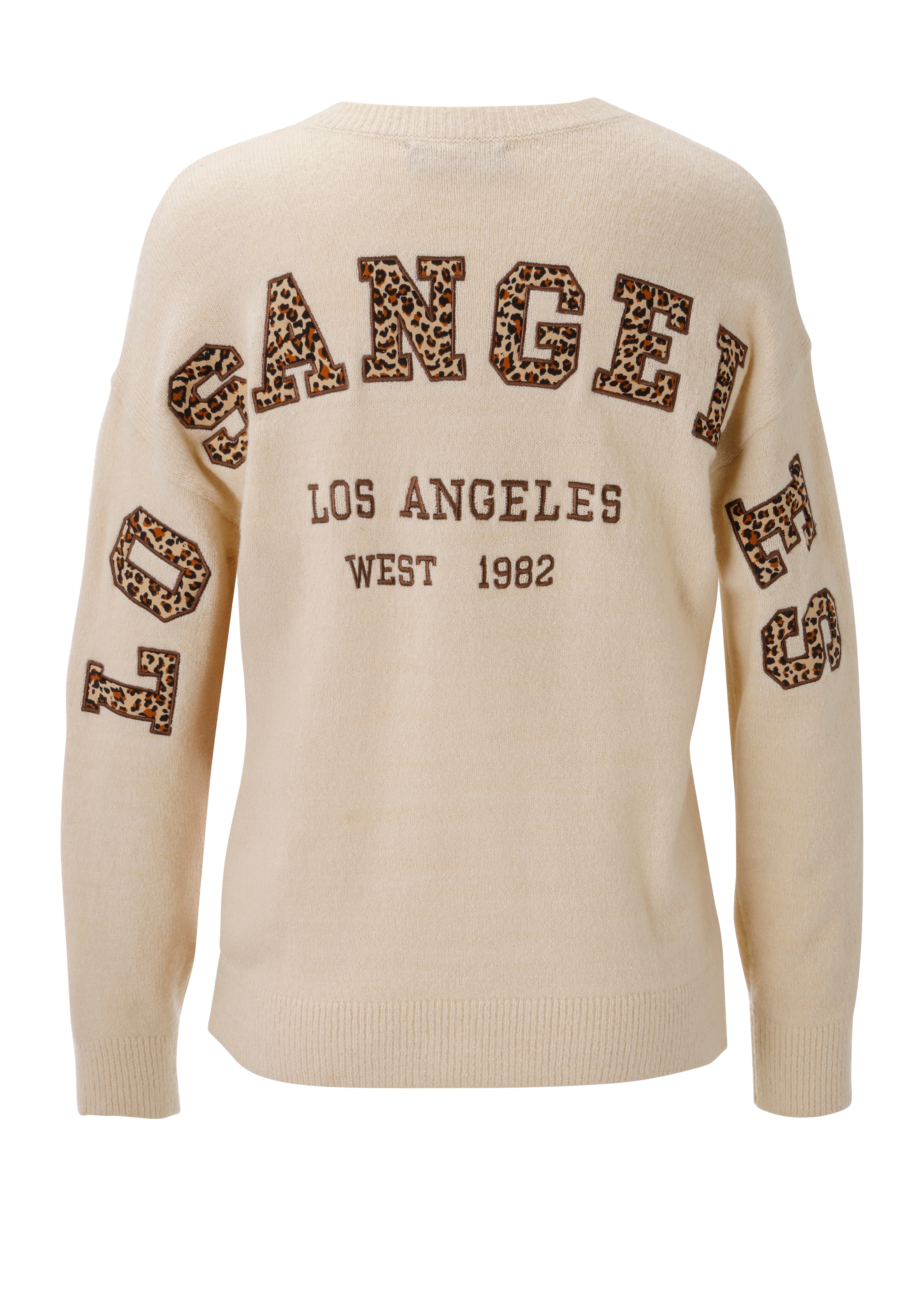 Aniston CASUAL Pull en tricot avec application léopard dans le dos - NOUVELLE COLLECTION