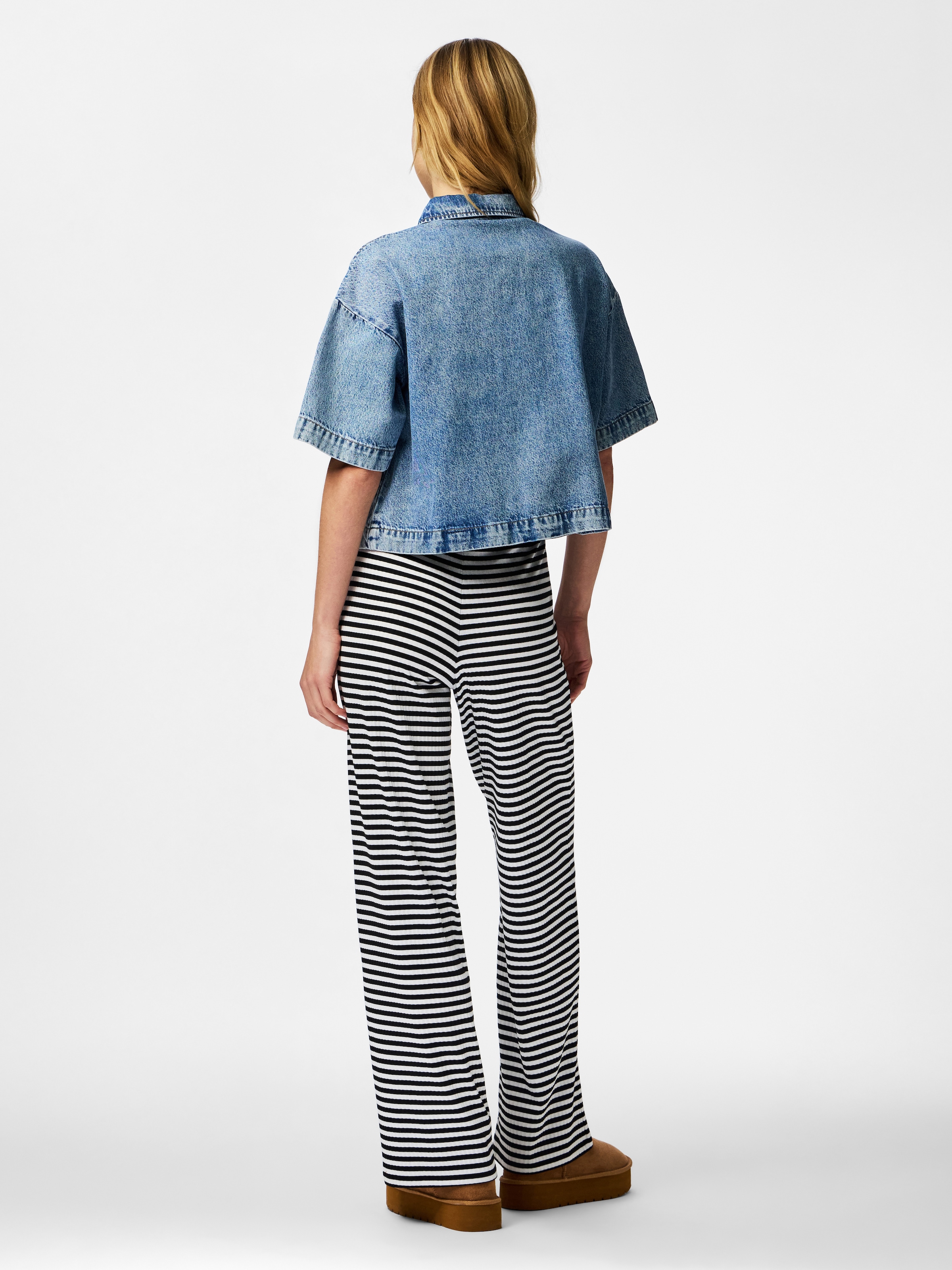 pieces Jeansbluse »PCSKY SS A-SHAPE DENIM TOP NOOS BC« Baumwolle, loose fit
