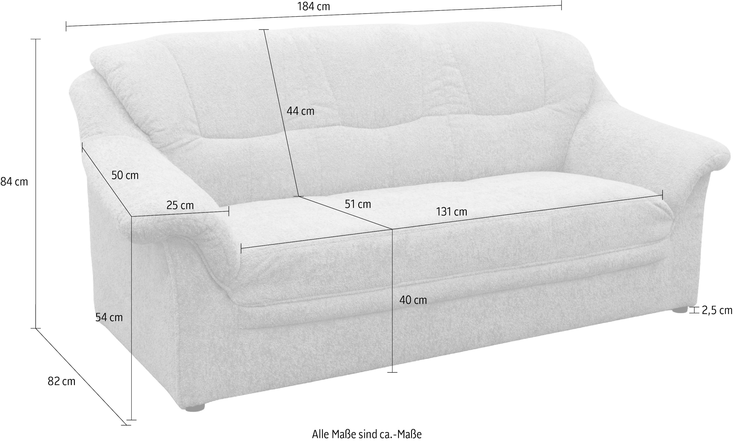 GOODproduct 3-Sitzer »Nyborg 184 cm breit, pflegeleicht, formschön, stabil« aus pflegeleichtem, weichem Luxus-Microfaser