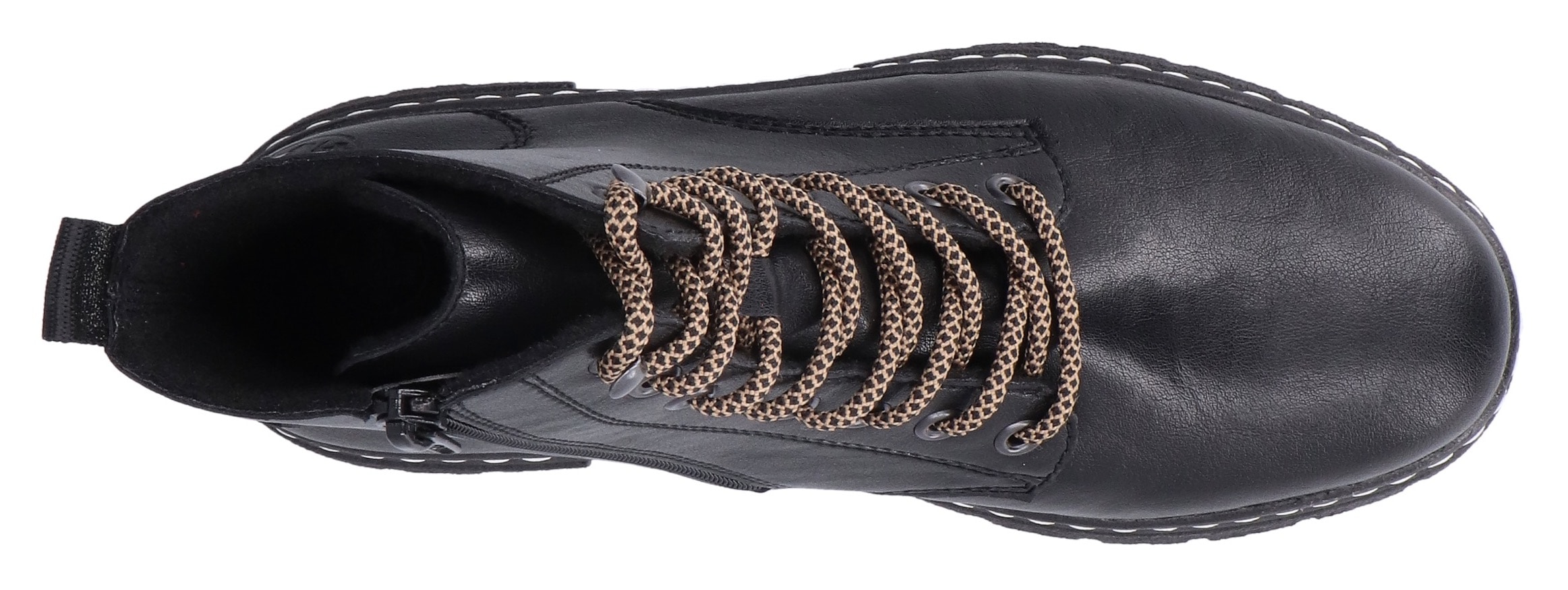 Rieker Schnürstiefelette  Schnürboots, Plateauboots, Profilsohle, mit Innenreissverschluss