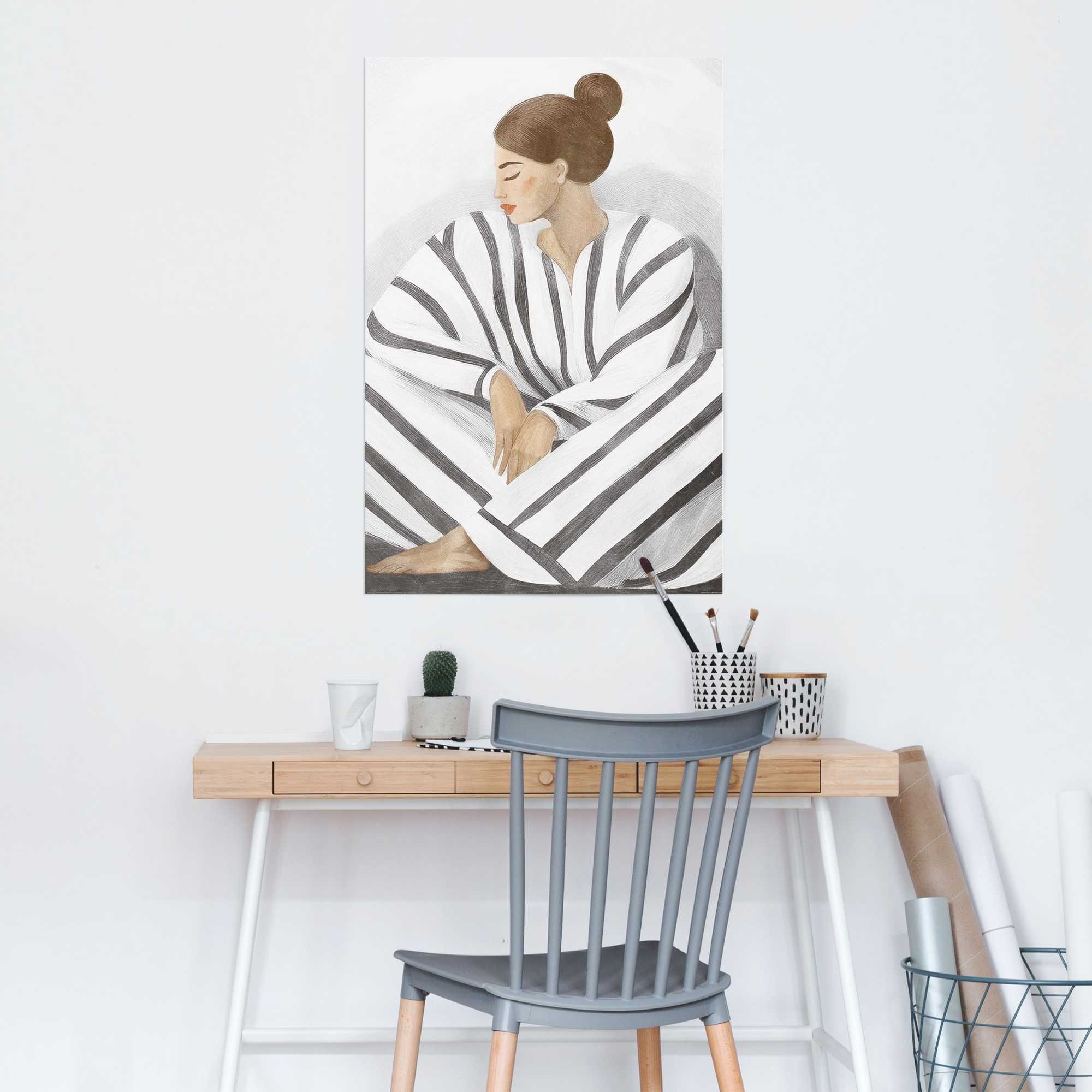 Reinders! Poster »Zen-Dame grau« Schlafzimmer - Weiss - 150 gr.  Papier - Frauen - 61x91,5 cm