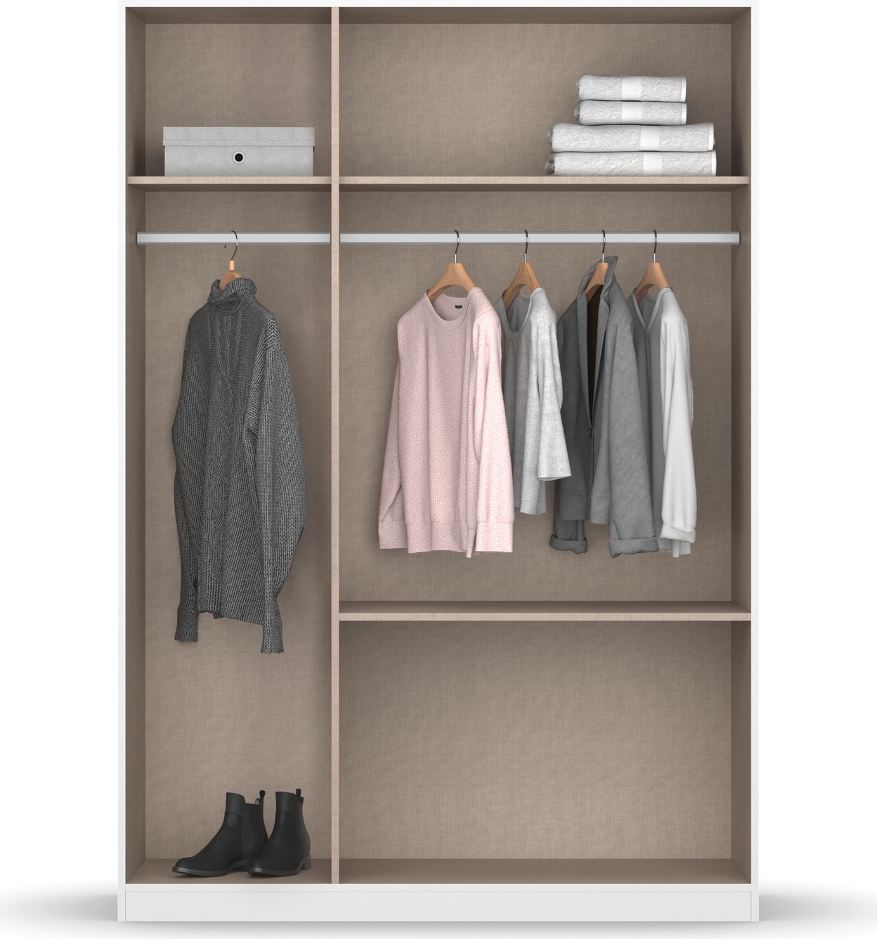 rauch Armoire à portes battantes »Kleiderschrank Schrank Garderobe Wäscheschrank Schlafzimmer JOEL« En 3 configurations différentes BASIC/CLASSIC/PREMIUM,  avec deux tiroirs, fonction Push-to-Open MADE IN GERMANY