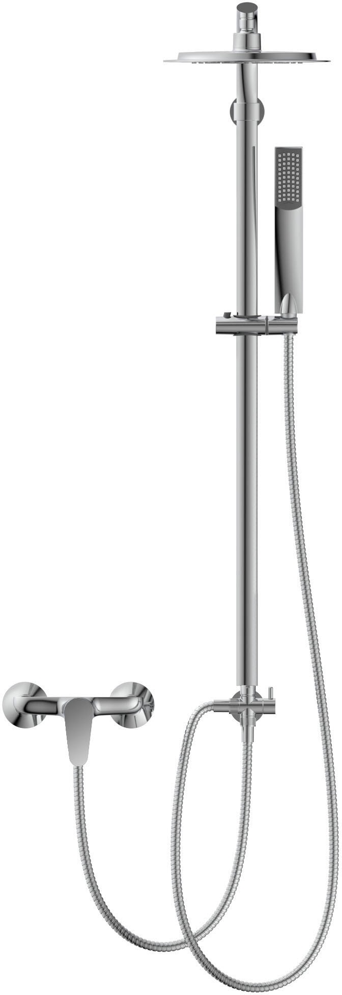 Eisl Duschsystem »BARBADOS« wassersparend, Antikalk, höhenverstellbar, Edelstahl