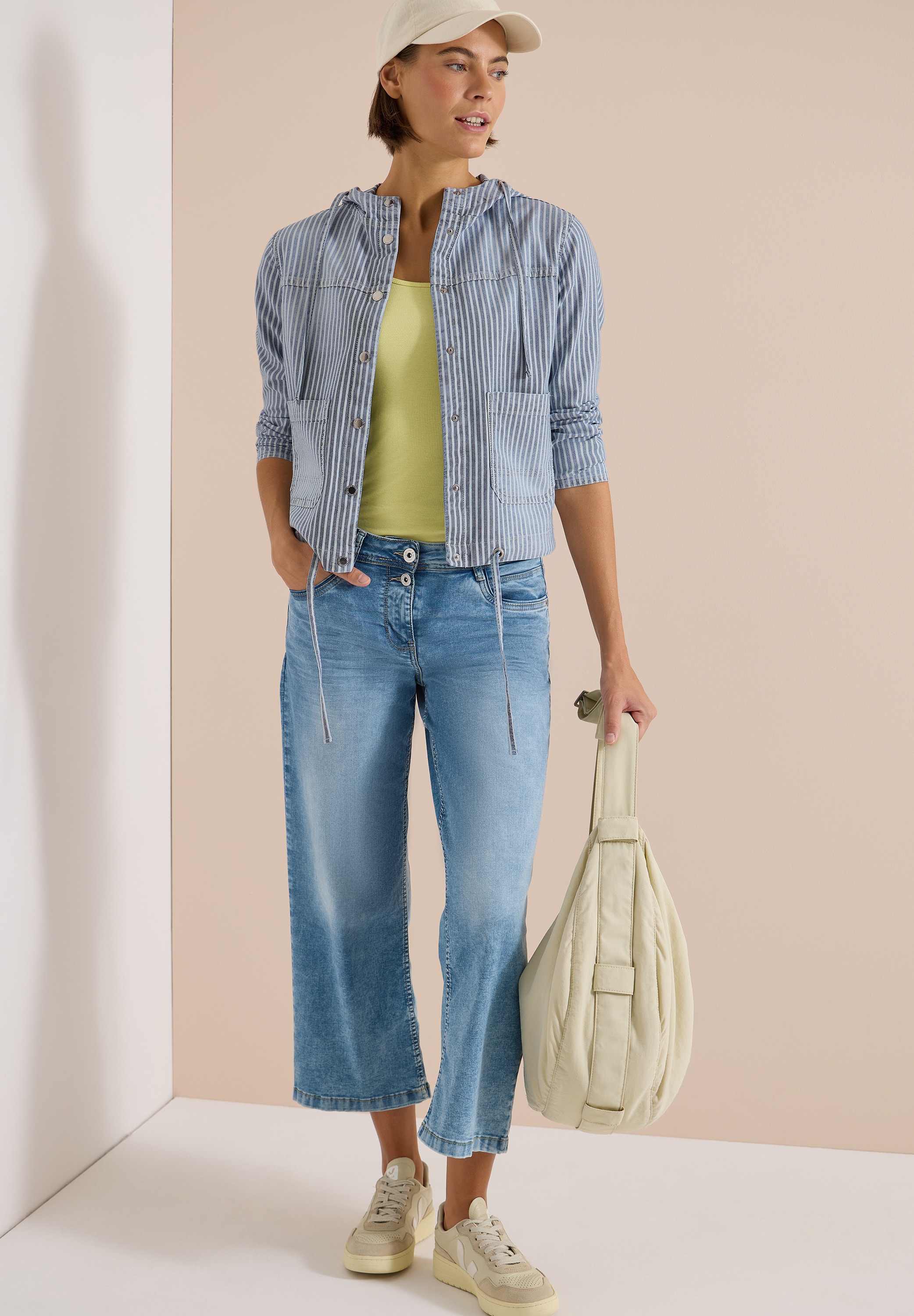 Cecil Veste chemise avec capuche overshirt avec capuche et rayures