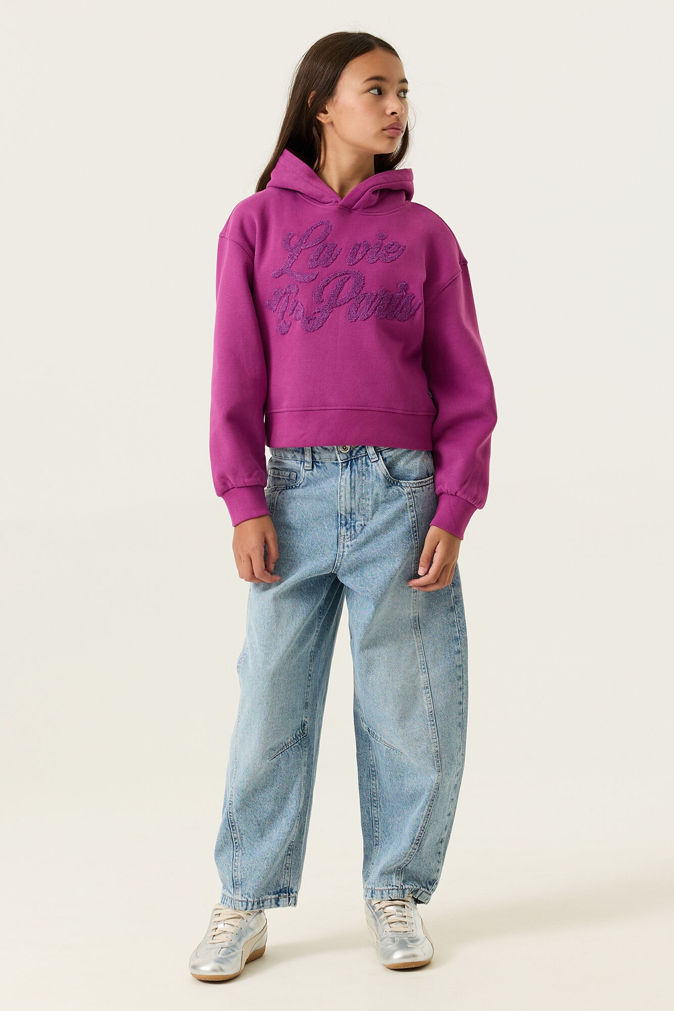 Garcia Sweat-shirt , pour filles, en coupe courte, avec capuche
