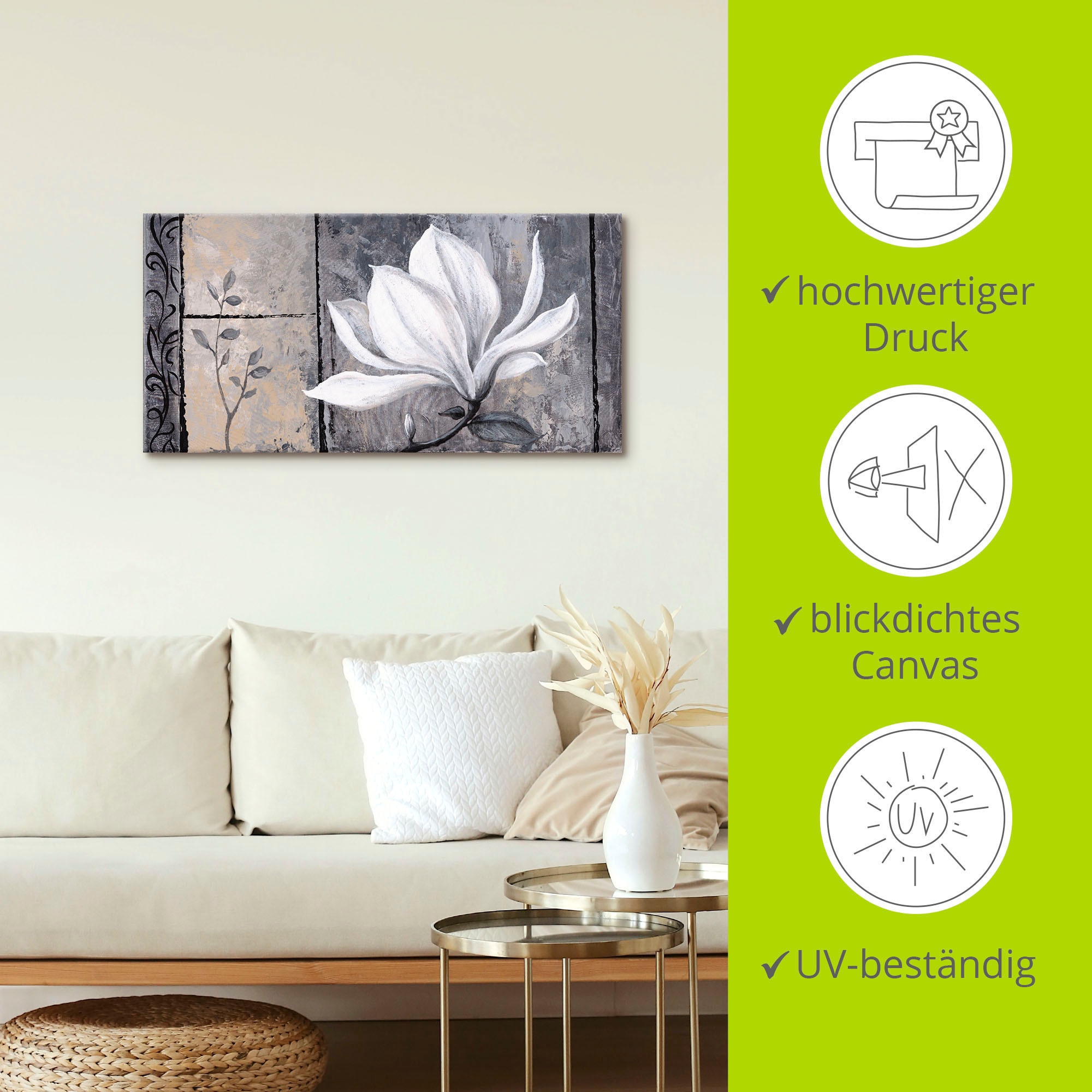 Artland Tableau sur toile »Klassische Magnolie« 1 cuis tlg. auf Holzrahmen gespannt