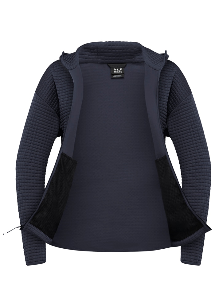 Jack Wolfskin Veste polaire »MOGARI HOODED FZ W« mit Kapuze atmungsaktiv, leicht, Übergangsjacke, Waffel-Optik