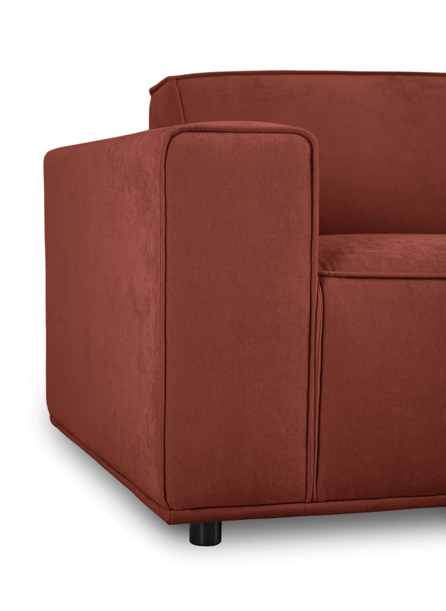 Home affaire 3-Sitzer »Avelin, 228 cm, Chenille, Struktur-Boucle« mit Wellenunterfederung, Kedernaht, bodentief, Skandi-Design