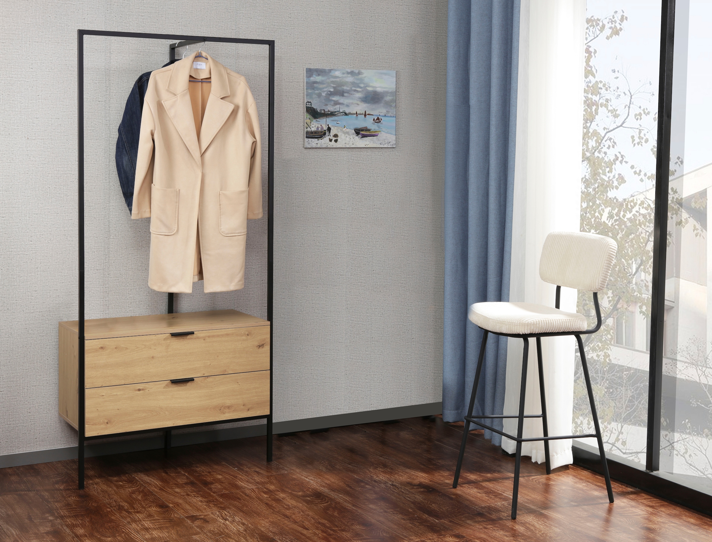 Home affaire Garderobenschrank »Innsbruck« 1 Stk. tlg. Garderobe mit Kleiderstange & 2 Schubladen - (B/T/H) 85/47/190 cm
