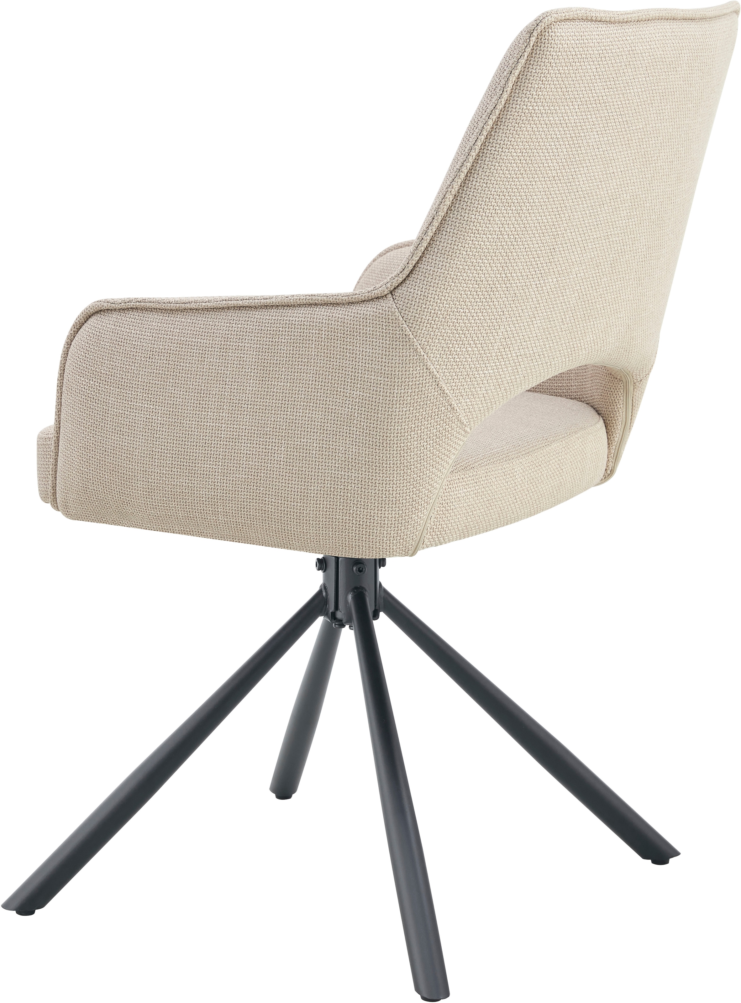 Home affaire Chaise pivotante »BELLEVILLE, 2er Set, mit Metallgestell in matt schwarz« (Ensemble) 2 cuisin verschiedenen Farben, Belsatbarkeit pro Stuhl 120 kg, 360° drehbar