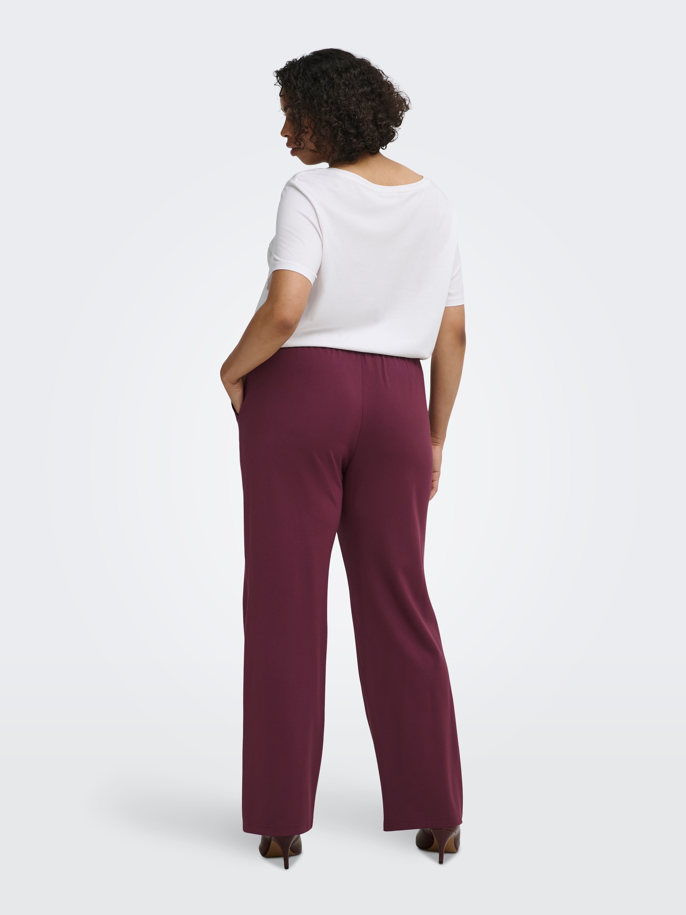 ONLY CARMAKOMA Pantalon de costume »CARGOLDTRASH LIFE MW STRAIGHT PANT NOOS«  Mélange viscose, taille normale
