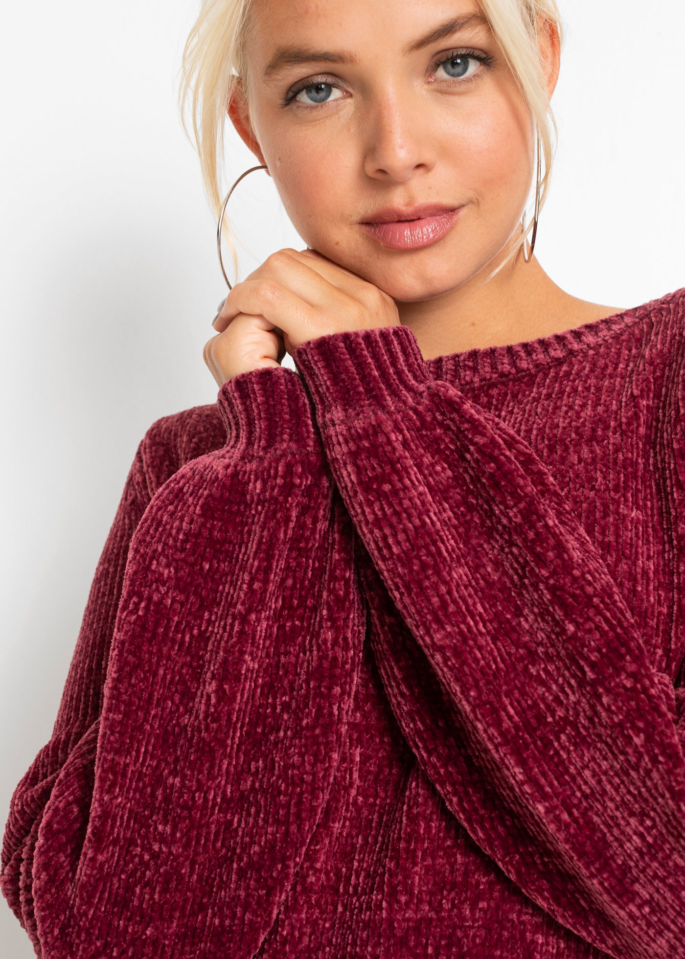 bonprix Longpullover »Chenille-Longpullover« Chenille-Longpullover