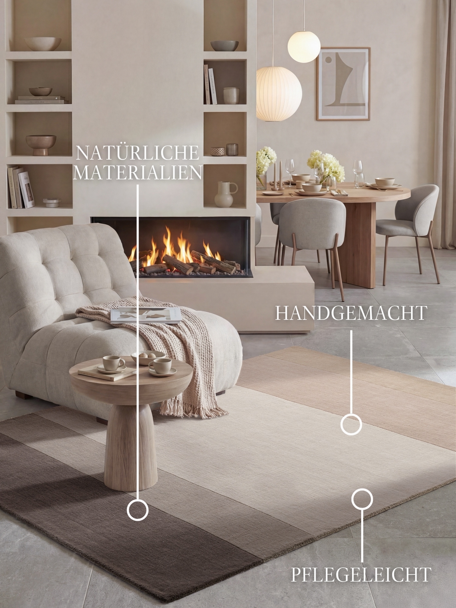 Villeroy & Boch Tapis en laine »Edmund« Rectangulaire 16 mm Höhe Laine, naturel, fait main, maison de campagne, scandinave, salon, chambre