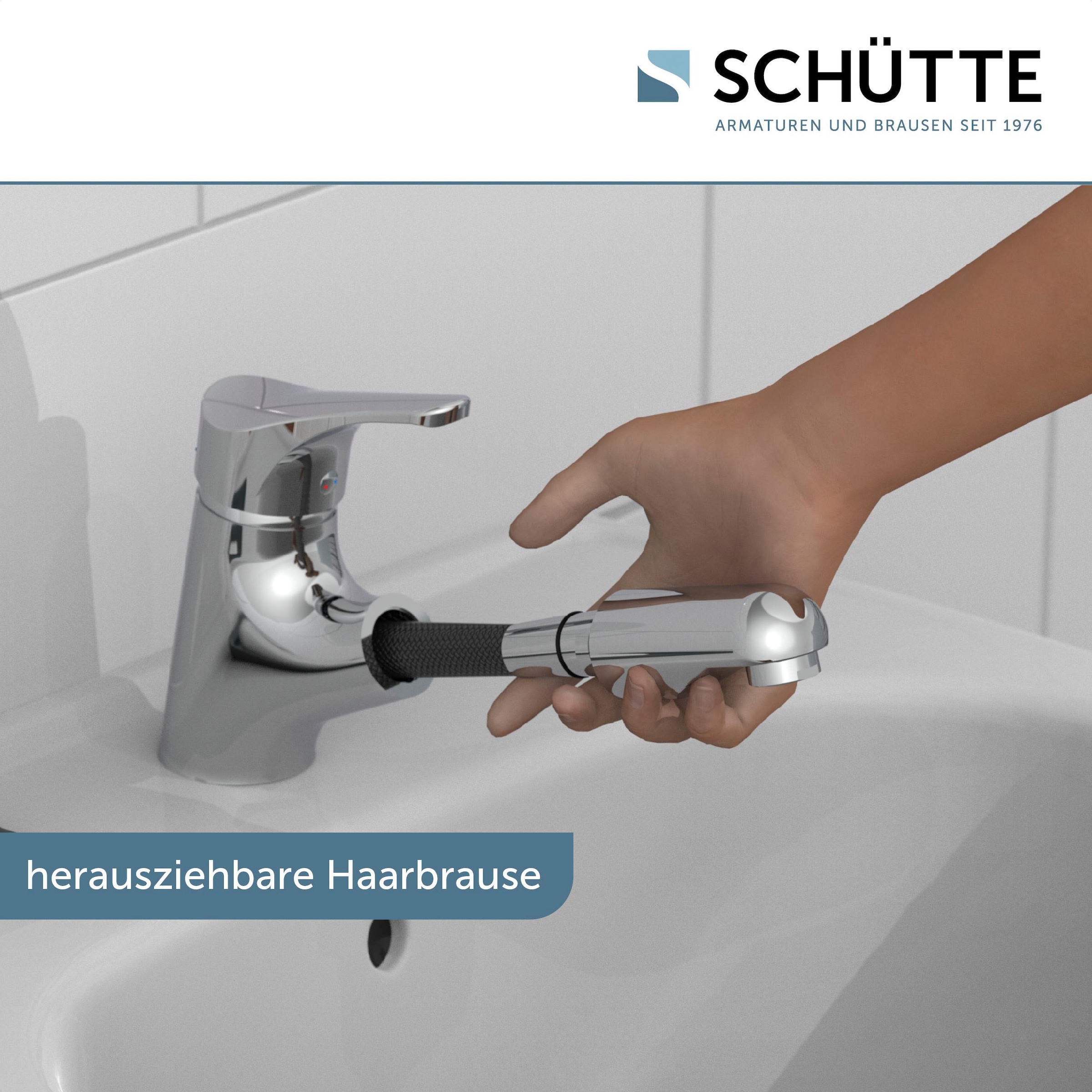Schütte Waschtischarmatur »Attica« Set,  mit herausziehbarer Brause und Zugstange, Wasserhahn, Mischbatterie