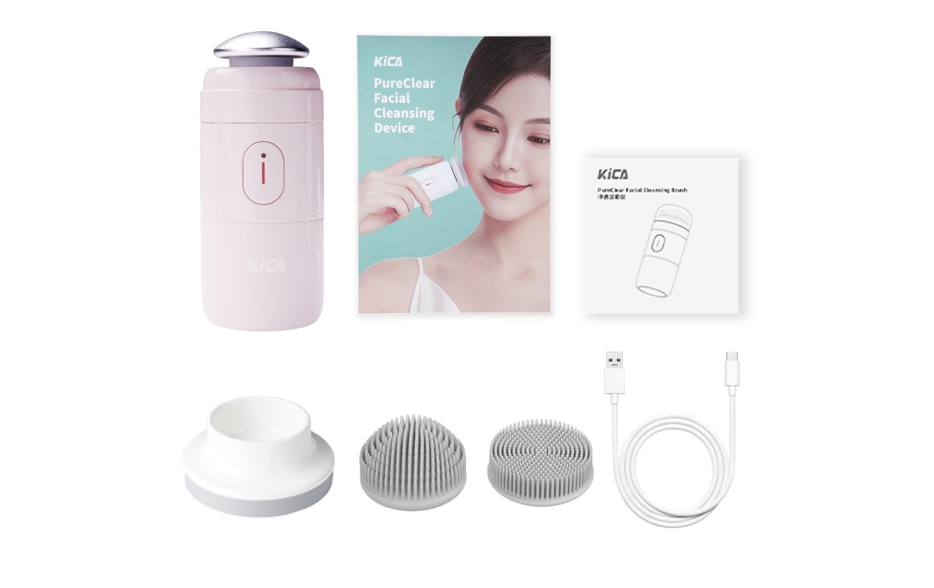   Brosse électrique pour le nettoyage du visage »KiCA PureClear Rosa« Wasserschutz