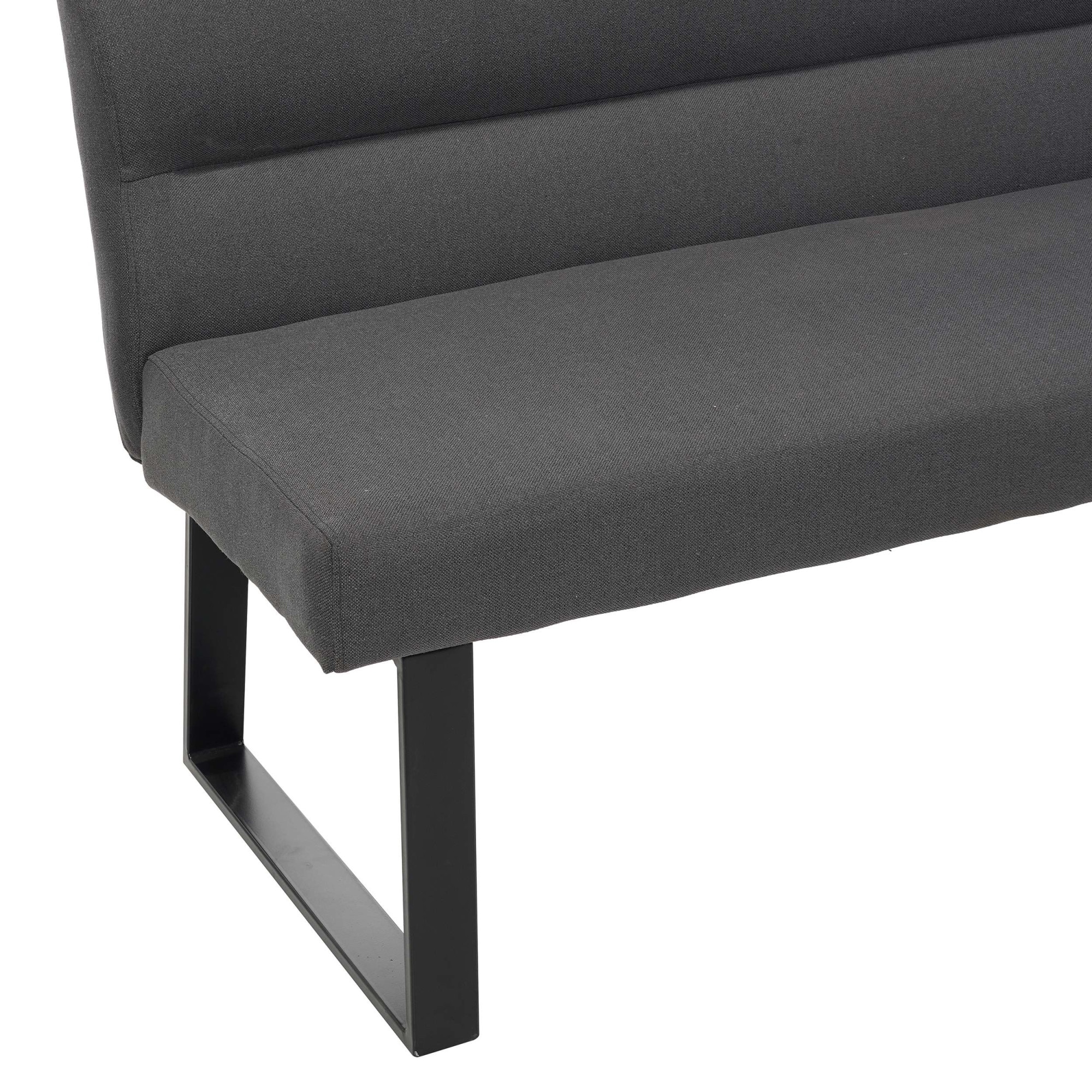 GOODproduct Banc de salle à manger »Ivanna« schwarze Metallbeine, pflegeleichtem Webstoff Bezug, Breite 140 cm