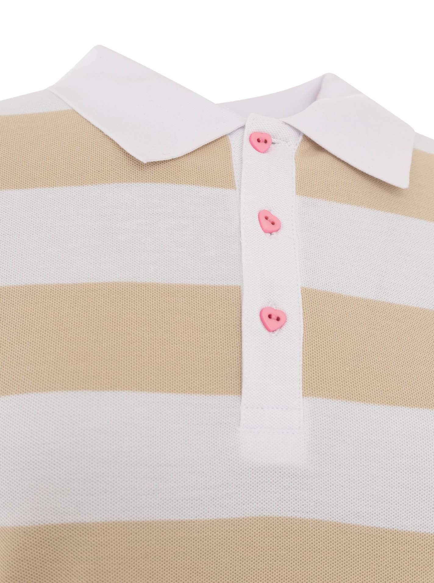 Zwillingsherz Polo »Stripes« manches courtes, col polo et patte de boutonnage contrastés, boutons en forme de cœur