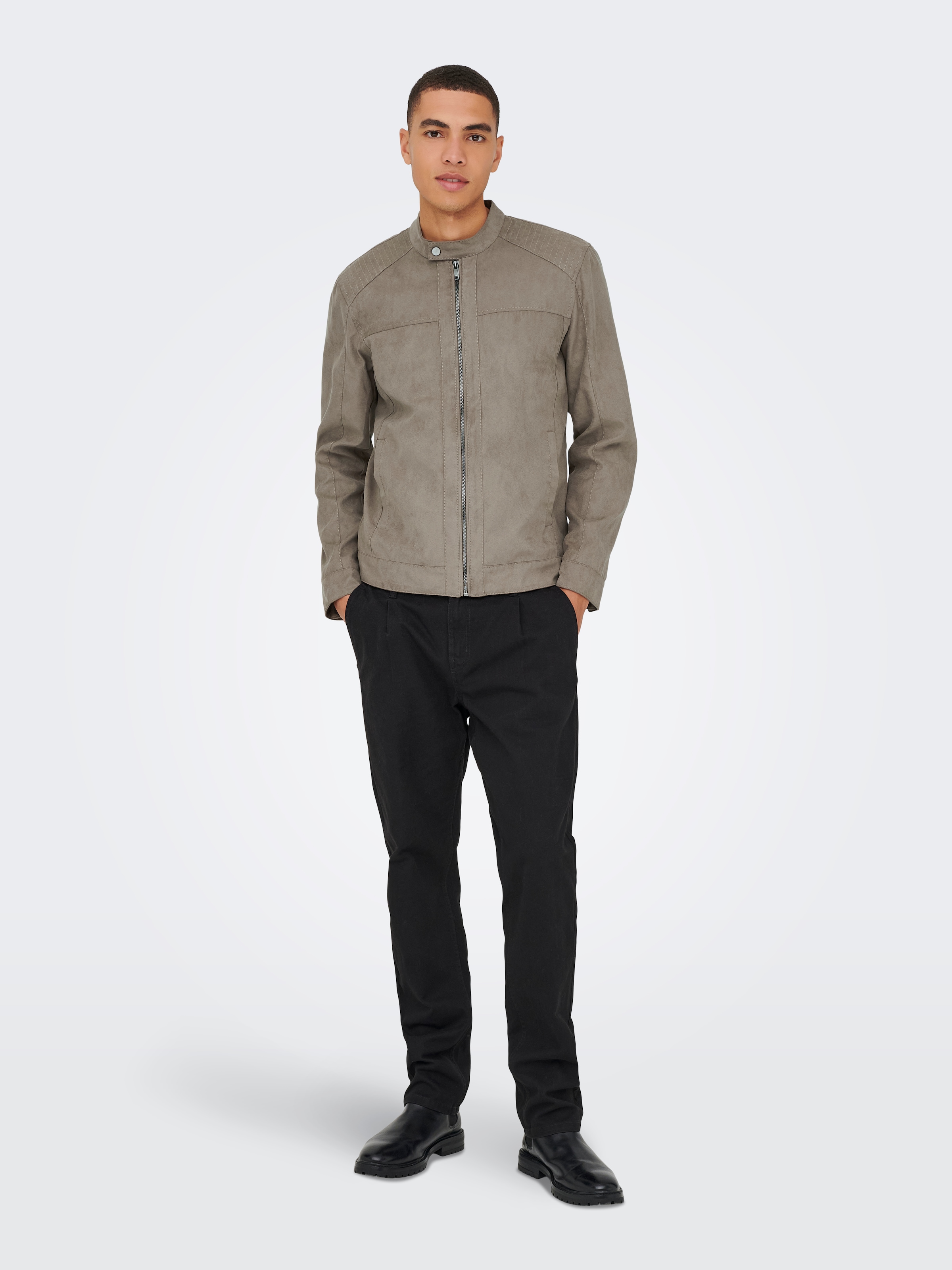 ONLY & SONS Veste bomber »ONSMIKE FAKE SUEDE JACKET OTW« ohne Kapuze