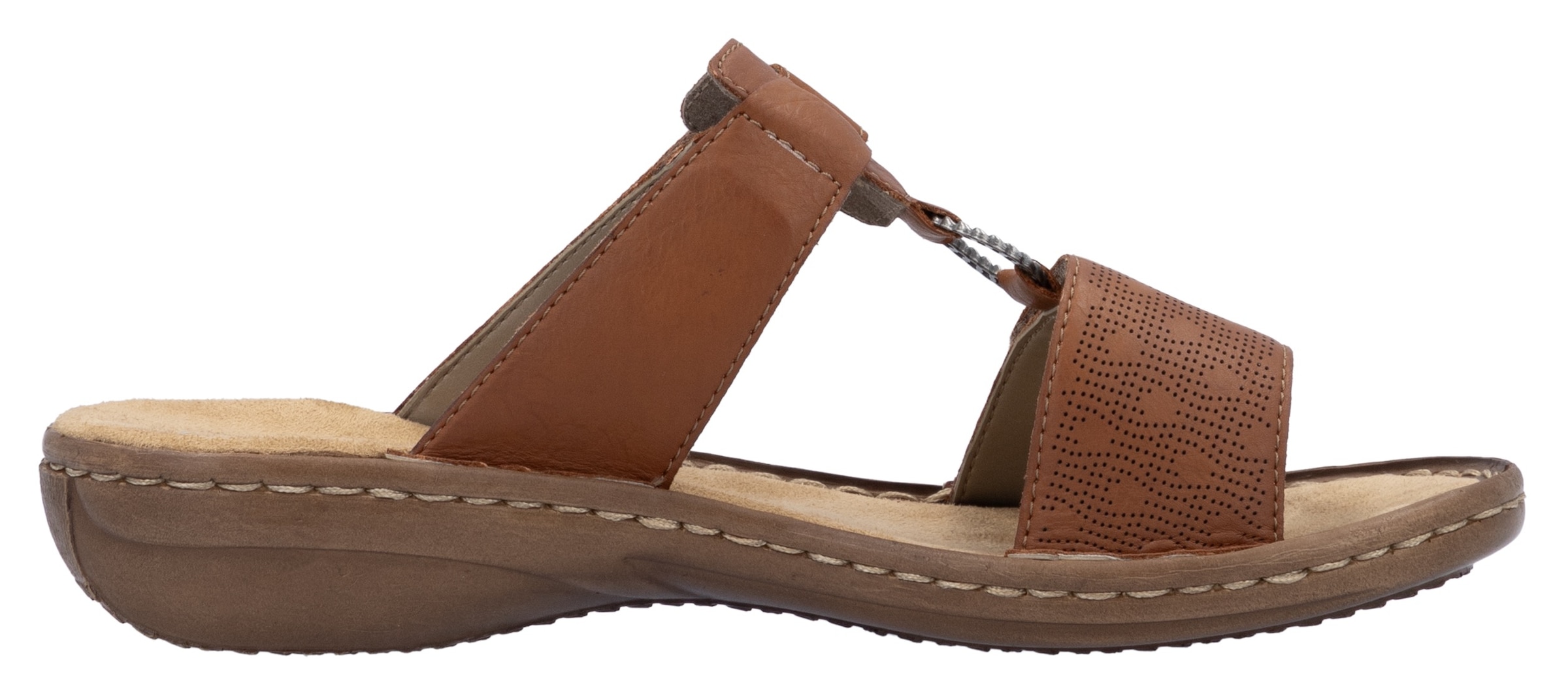 Rieker Pantolette  Sommerschuh, Strandschuh, Klettschuh mit Perforation