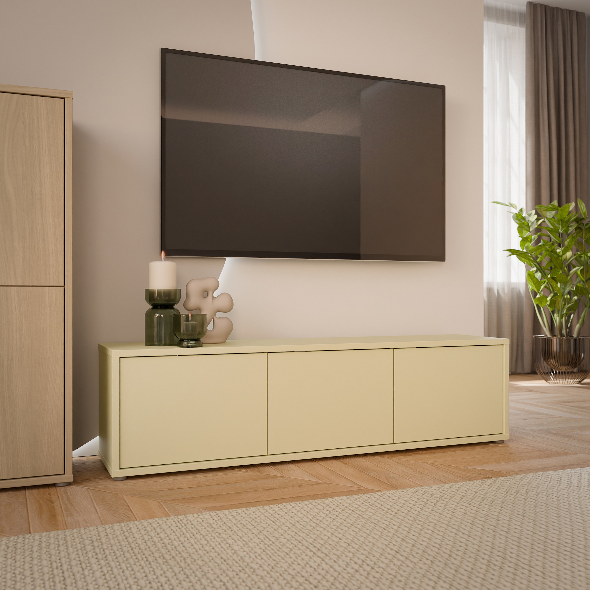 FORTE Table basse »Alice Springs, TV-Board, viel Stauraum, grosse Türen zum Aufklappen« L/H/P 154,2/41,5/34,9 cm Portes pliantes