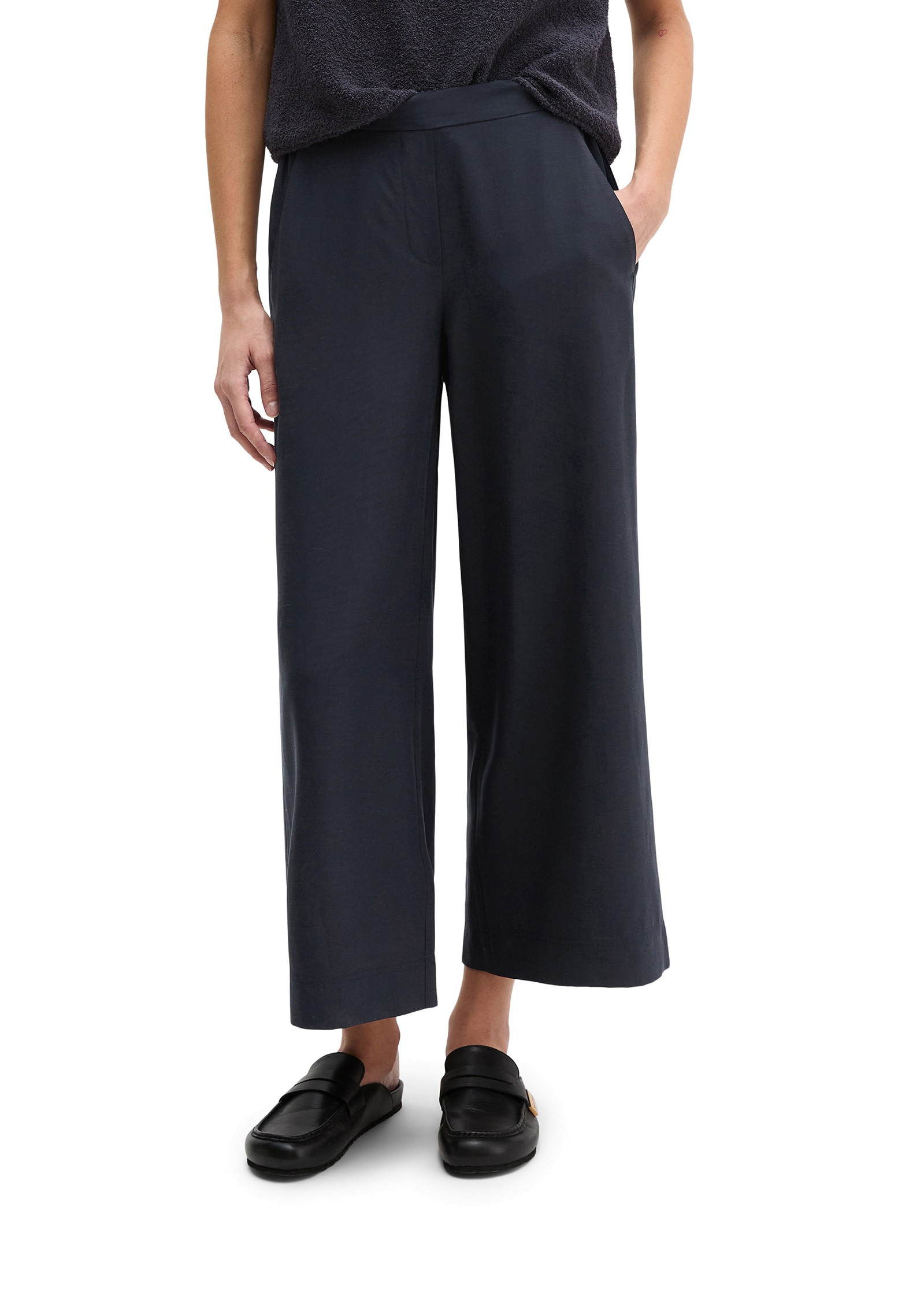 Marc O'Polo Pantalon à taille extensible »MARGO Wide«  Model Margo wide aus Lyocell-Leinen-Mix, elastischer Bund