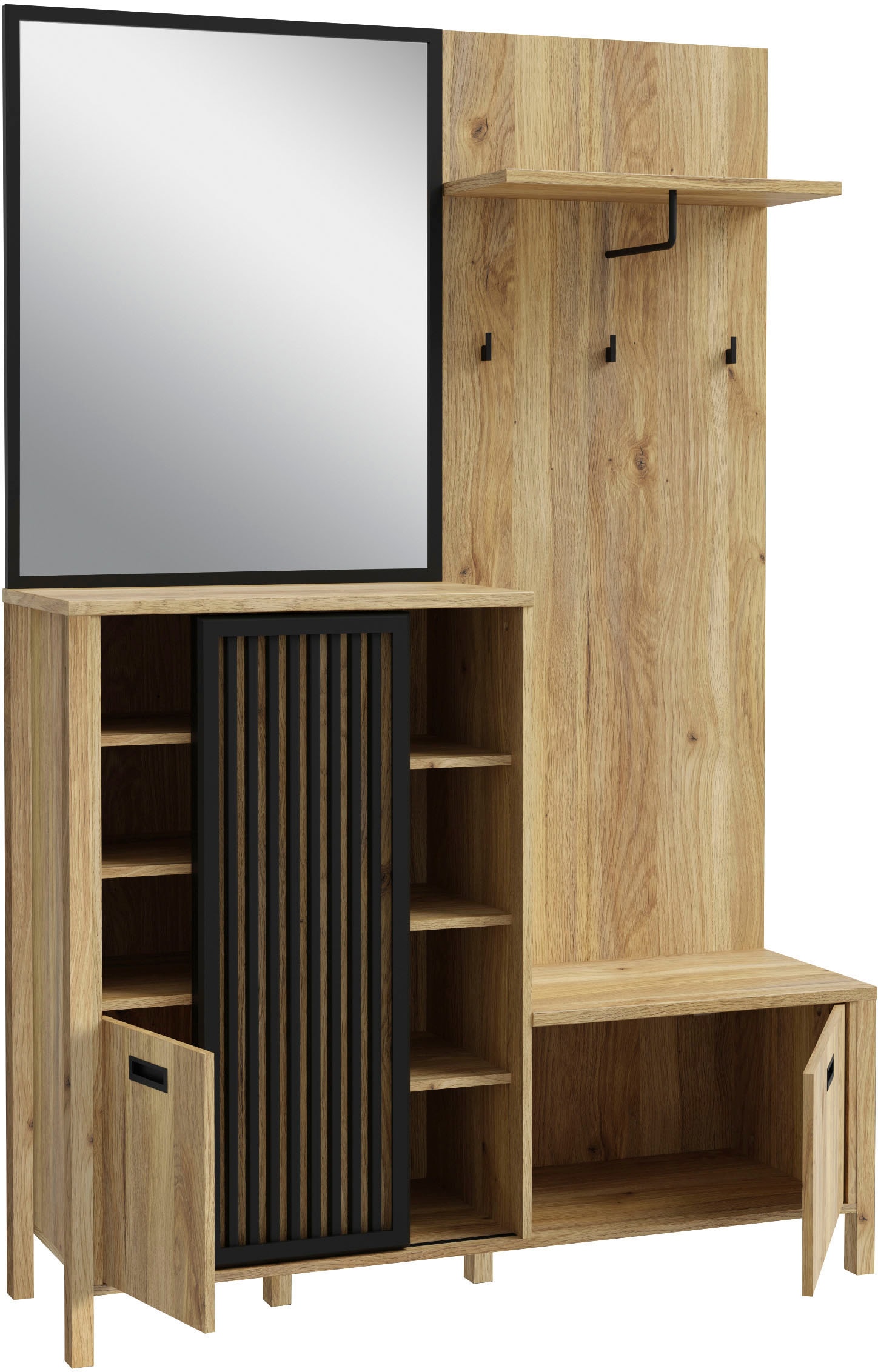 FORTE Vestiaire compact »Jytana« Garde-robe compacte, espace de rangement, aspect lamelles, couleur tendance