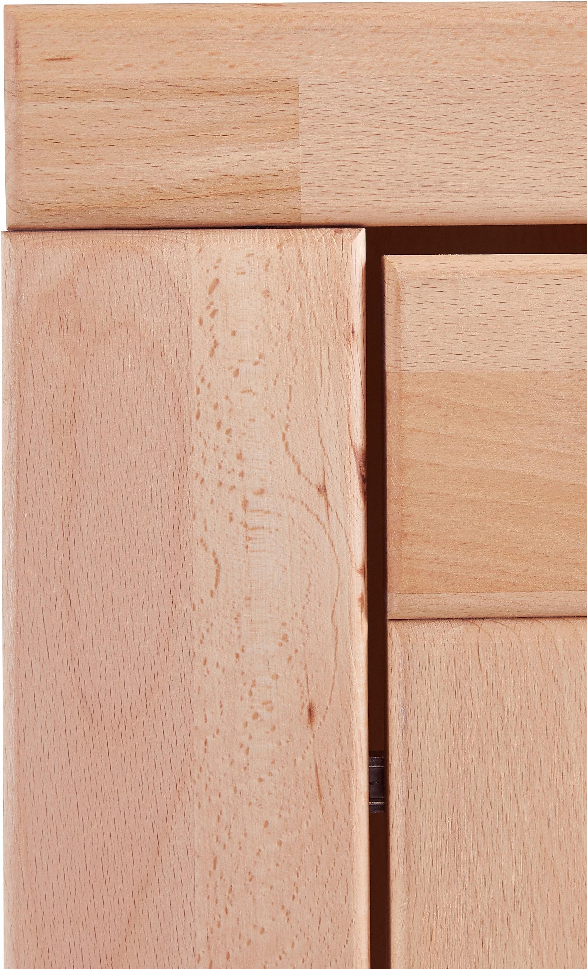 GOODproduct Vitrine »DENIS75, 5 Fächer, Teilmassiv, 1 Tür mit Glaseinsatz, grifflos« B/T/H:65/40/190cm, Einlegeboden teilwese verstellbar, Kernbuche geölt.